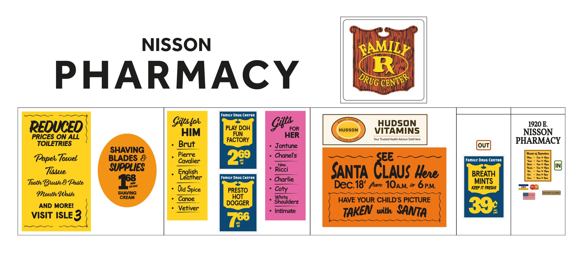 Exterior Pharmacy Signs (Various Substrates) Graphic Design and Writing