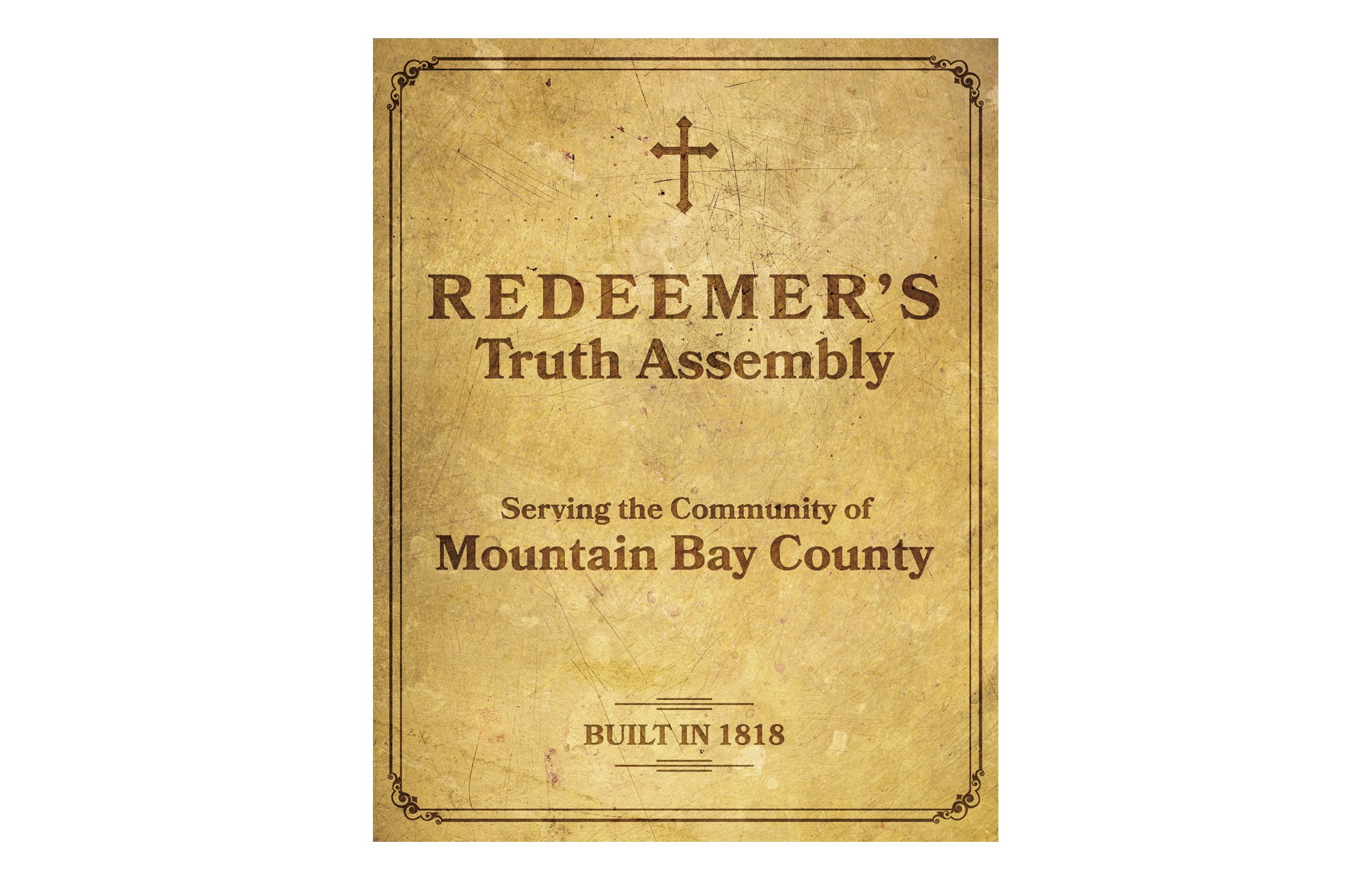 Exterior Church Plaque (CNC Plywood) Graphic Design and Illustration