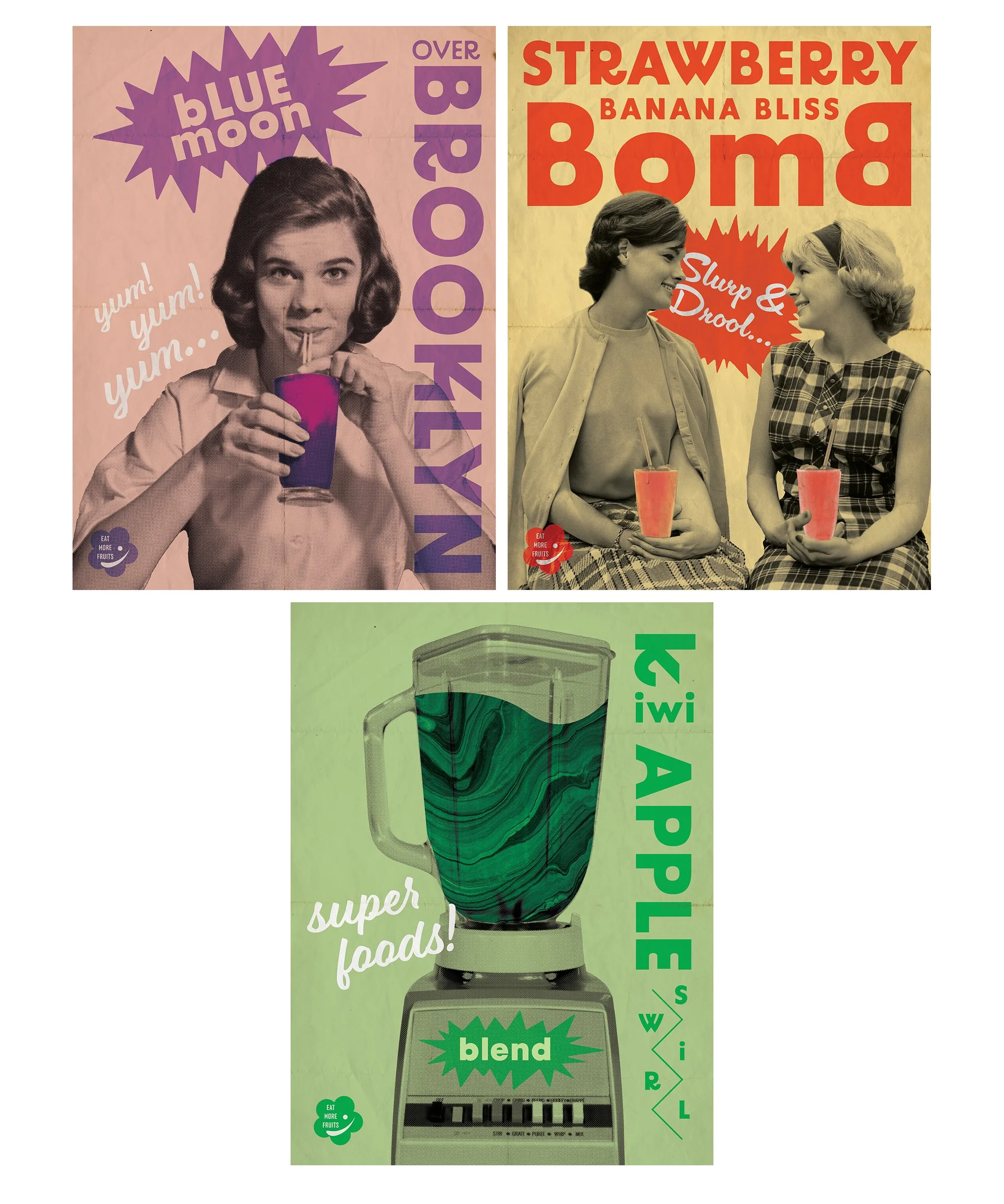  Straw &amp; Berry Posters (Printed on Newsprint) Graphic Design, Illustration &amp; Copywriting 