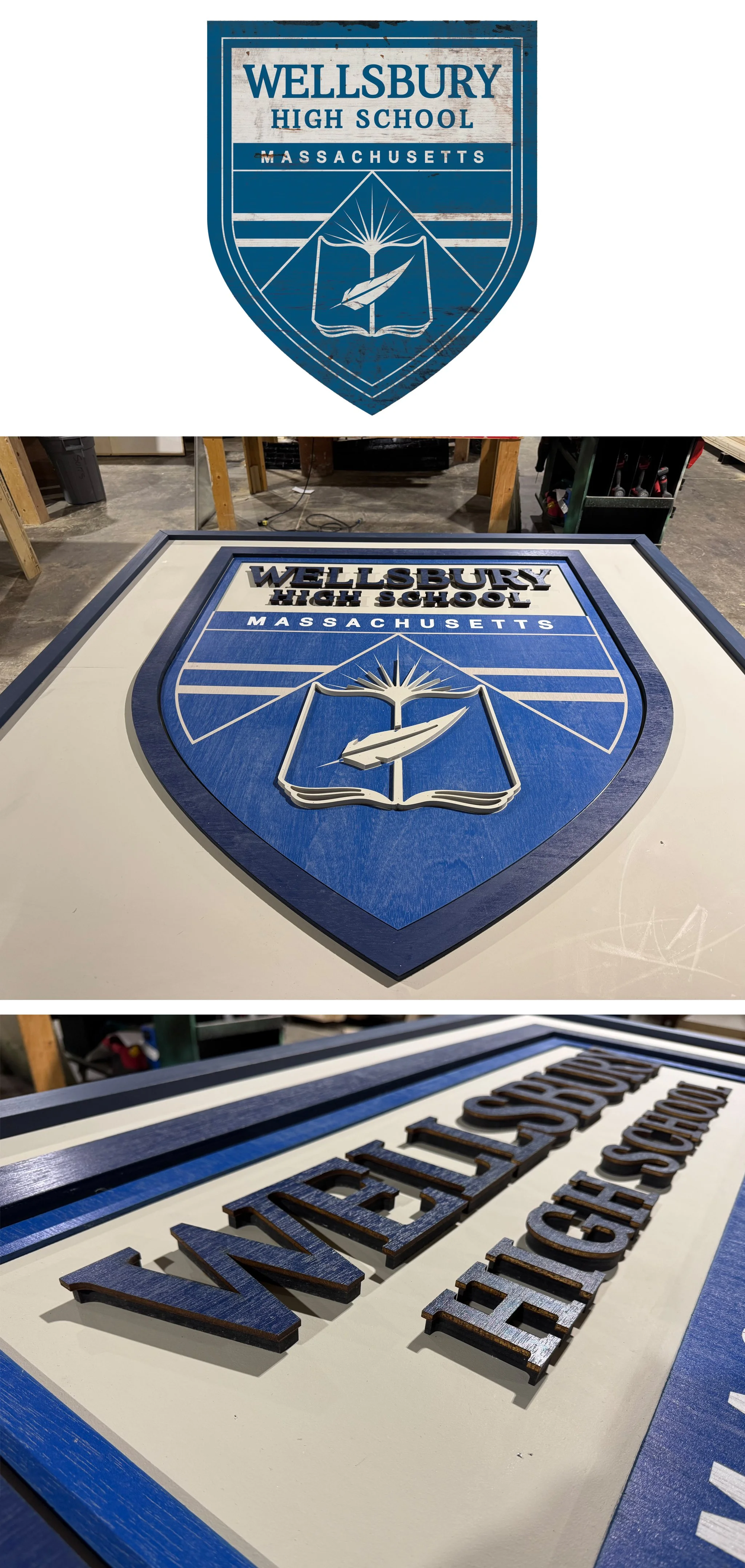  High School Hallway Crest (Printed on Plywood)  Graphic Design &amp; Illustration 
