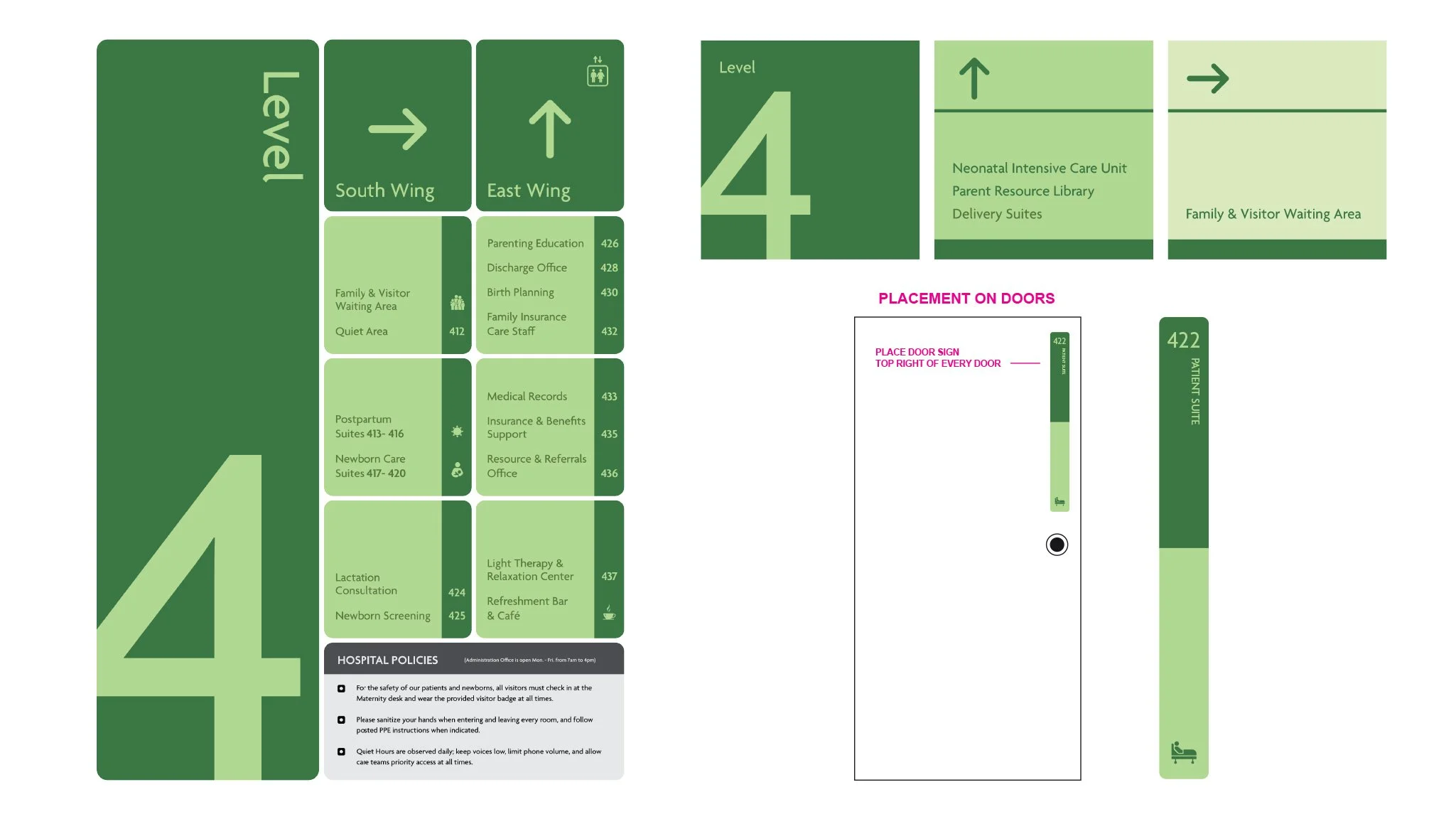  Hospital Wayfinding Signs (Printed on Sintra)  Graphic Design, Illustration &amp; Copywriting 