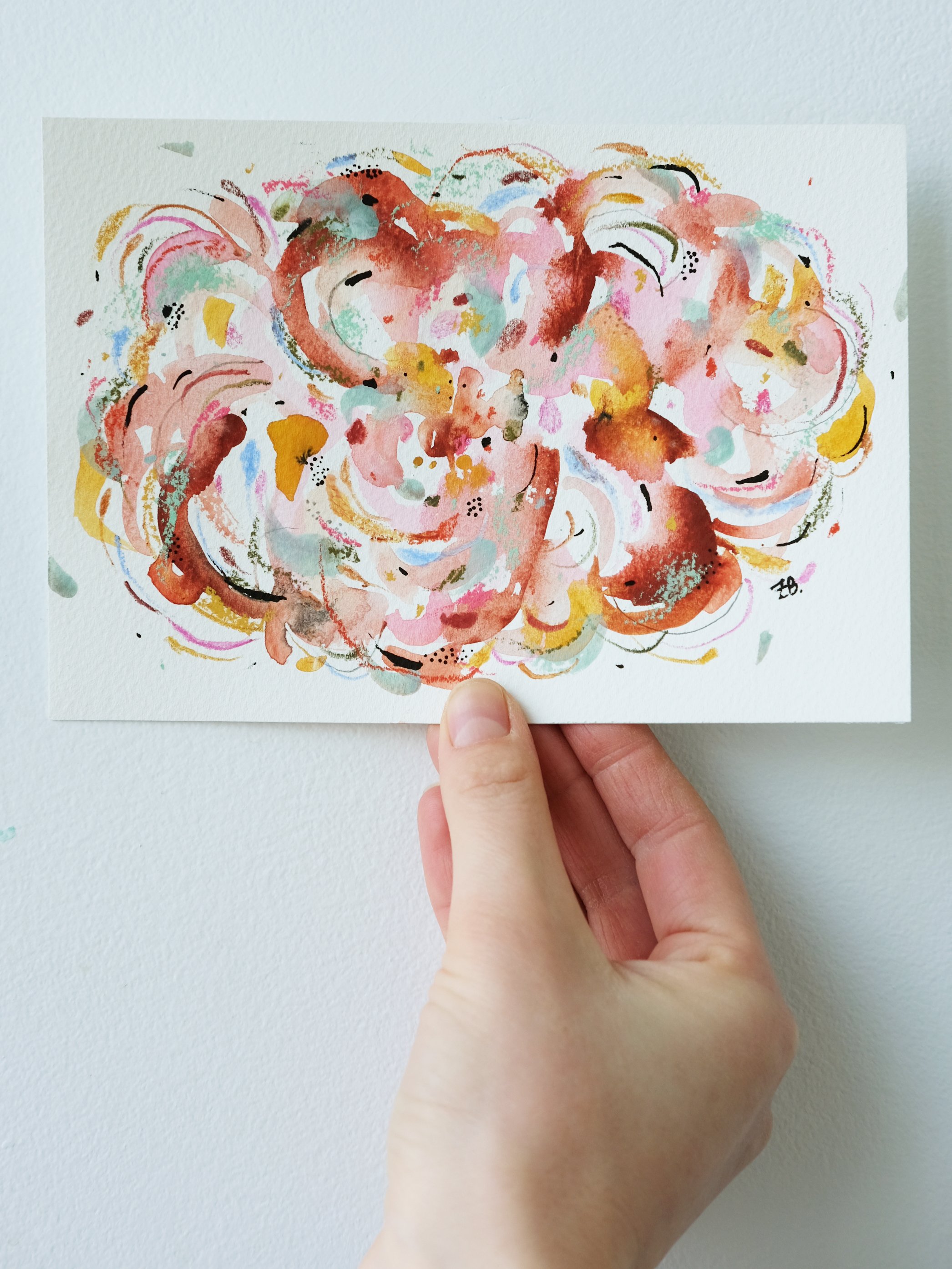  Commande d’une oeuvre sur papier aquarelle de 5 x 7 pouces réalisée pour Rebecca 