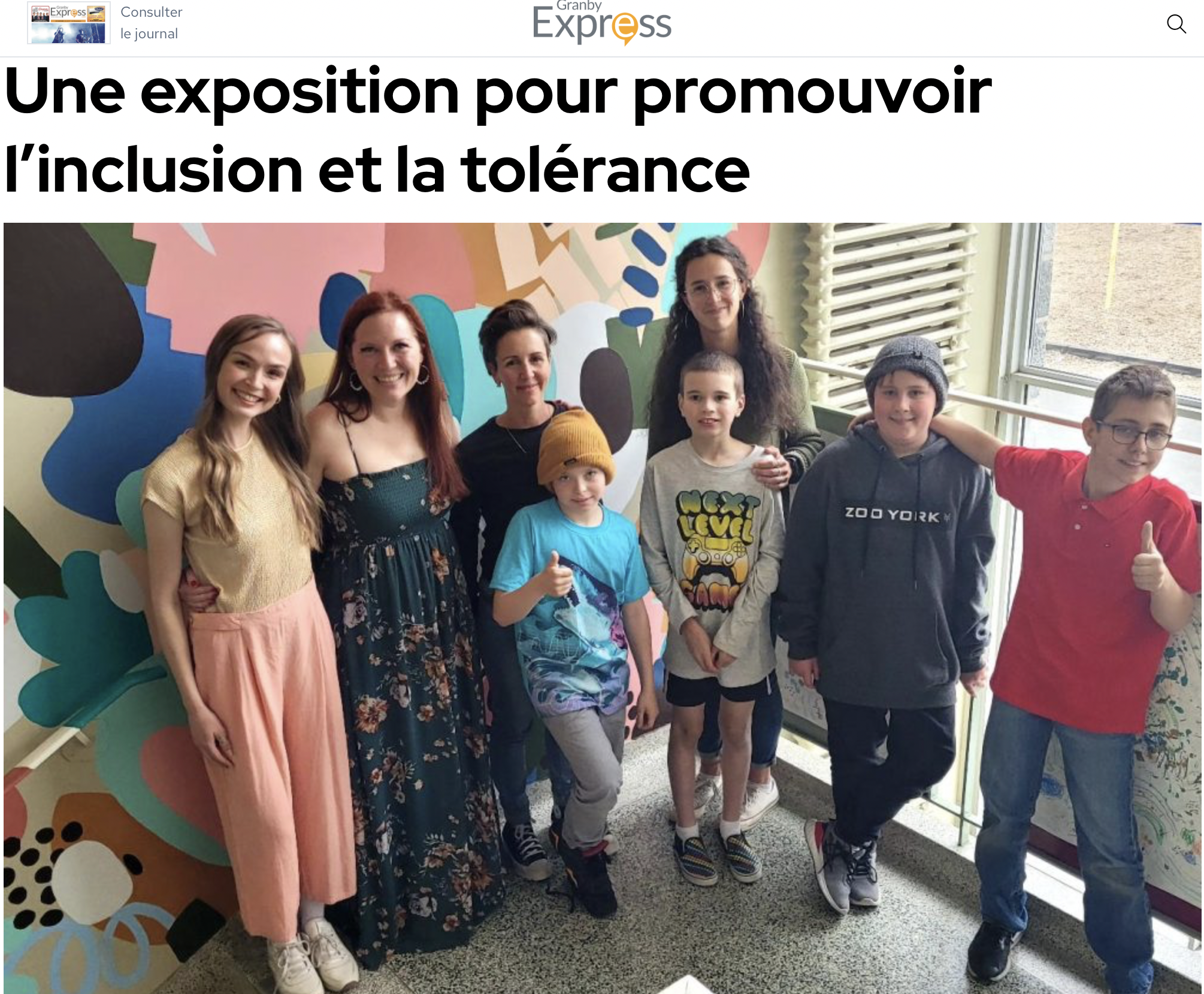  Une exposition pour promouvoir l’inclusion et la tolérance. Abdennour Edjekouane.  Granby Express,  13 Juin 2023. L’article complet  ici.  