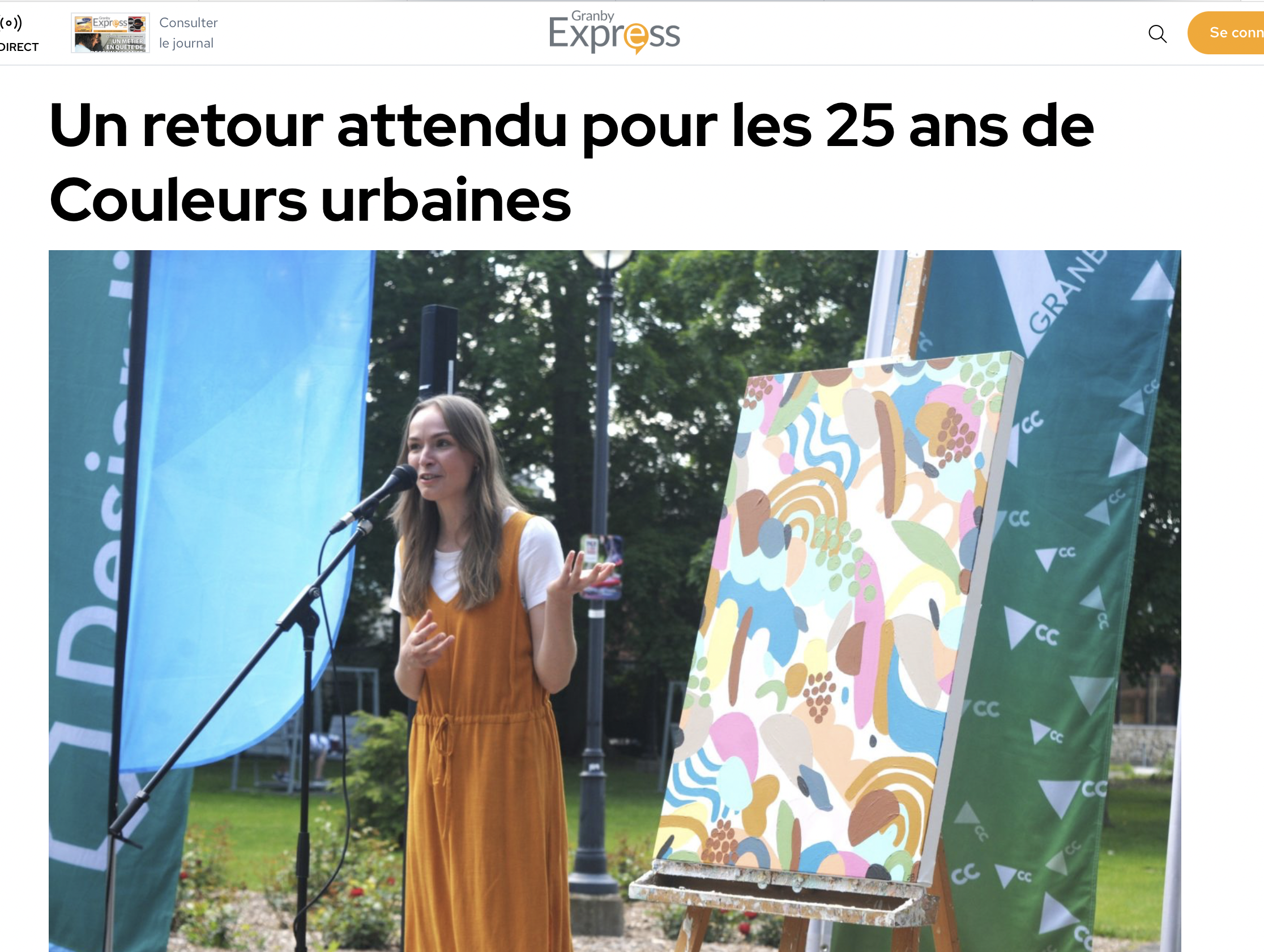  Un retour attendu pour les 25 ans de Couleurs urbaines. Abdennour Edjekouane,  Granby Express , 22 Juin 2023. L’article complet  ici.  