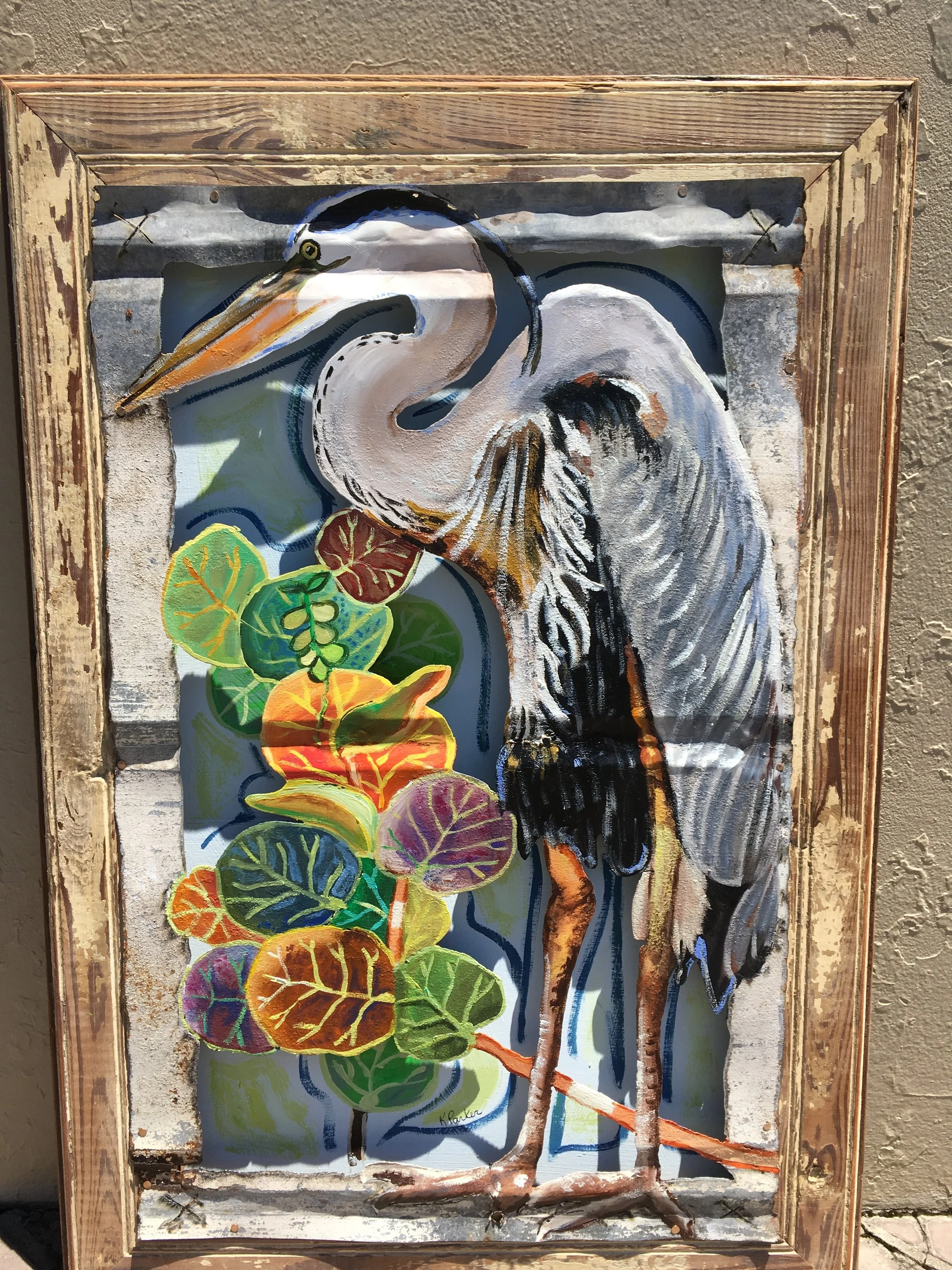 Blue Heron with Seagrapes