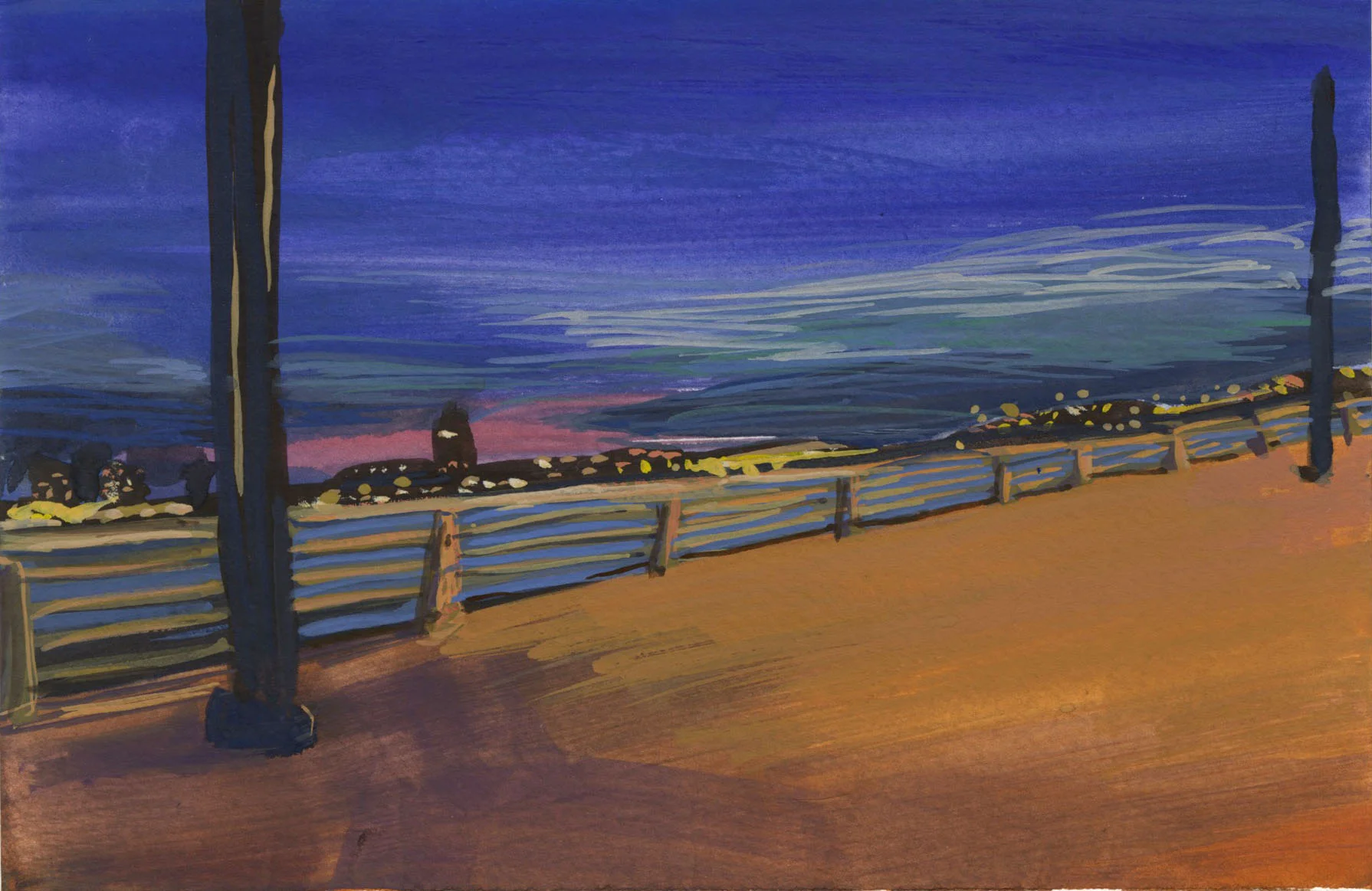 Chelsea Piers, Gouache" 2017.
