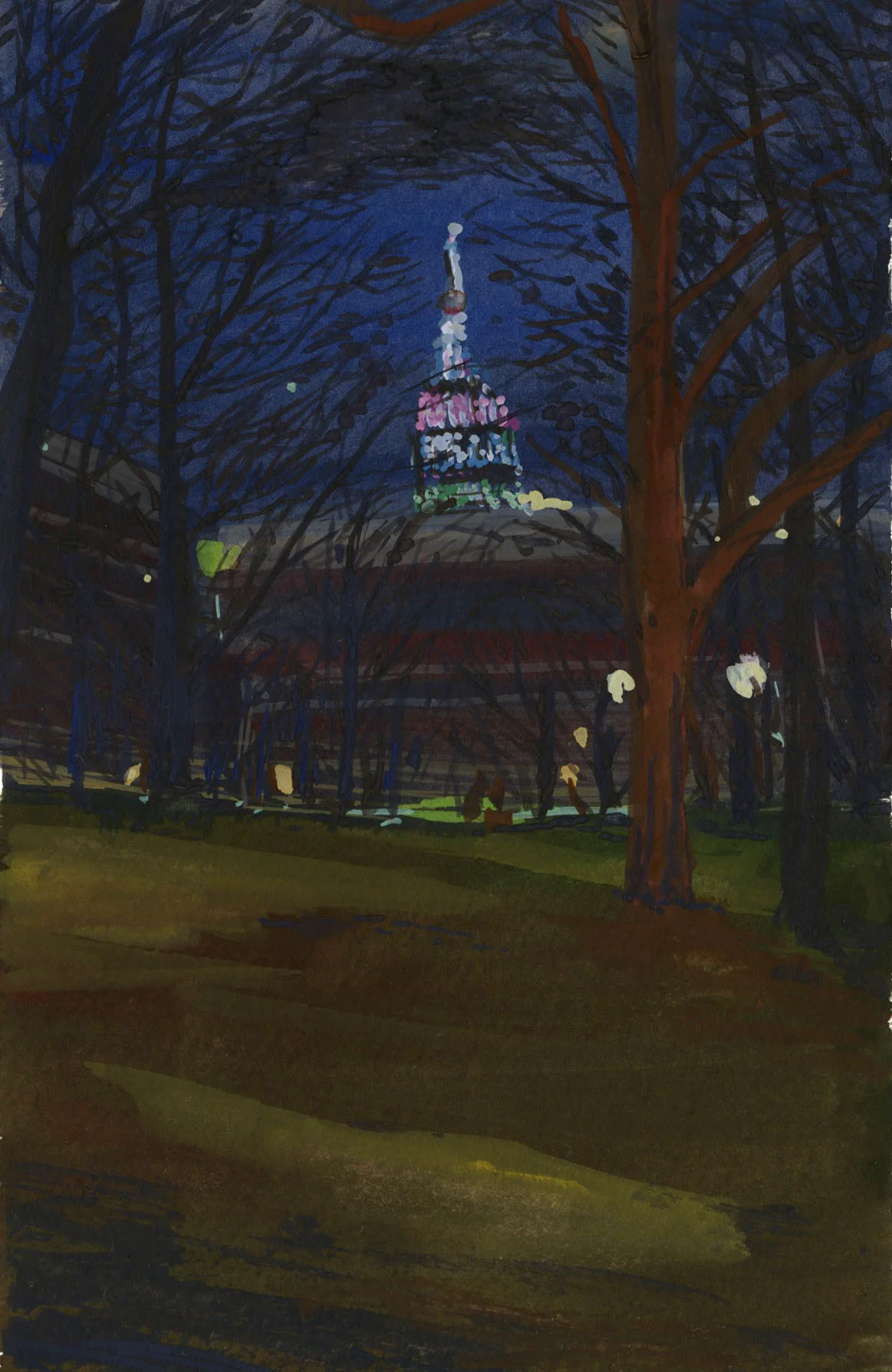 Chelsea Piers, Gouache 6 x 4" 2017.