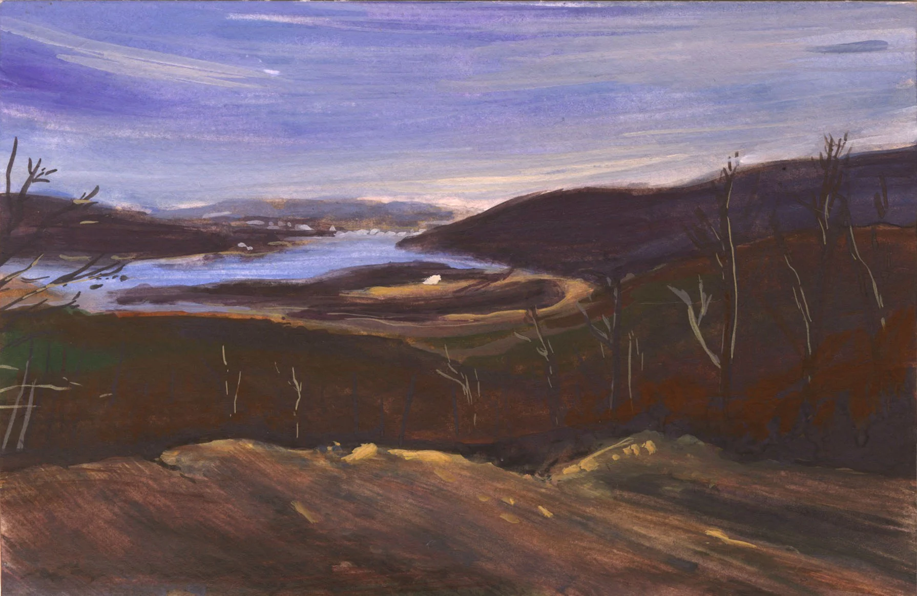 Bear Mountain, Gouache, 4 x 6" 2017.
