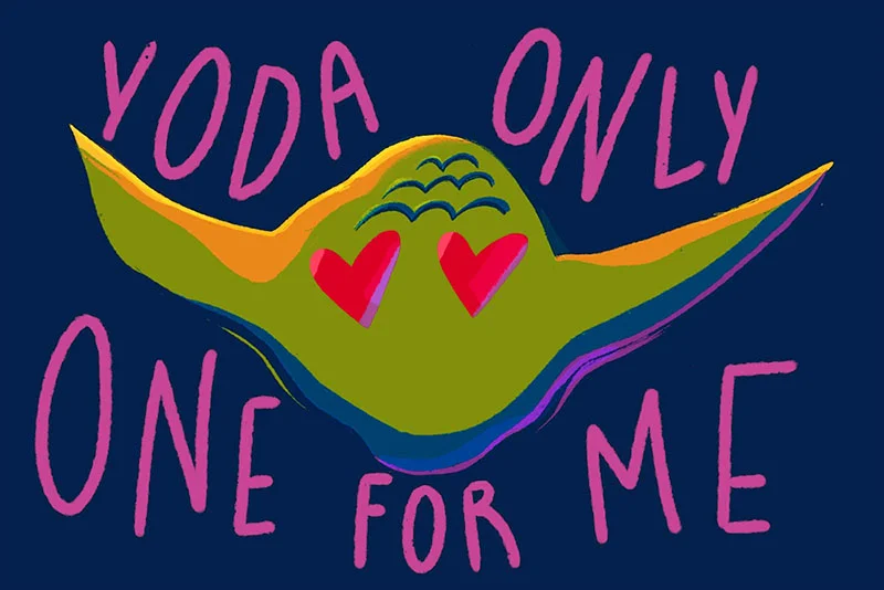 Yoda Valentine's Day card design