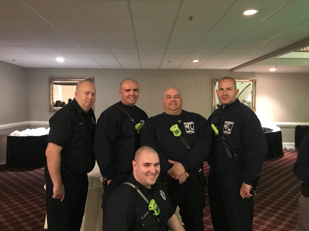 (LtoR FF Cape, FF Lemmerman, Captain Dunlap, FF Bonafiglia, & FF Bossert
