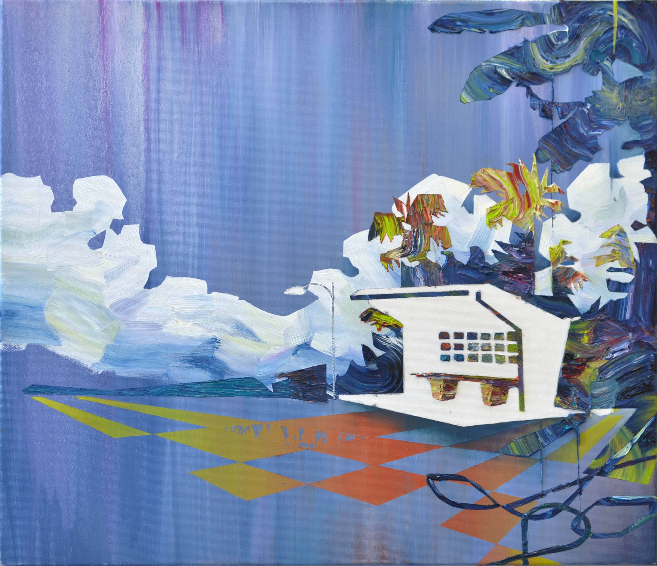  Sammeltaxi  oil on canvas 60 x 70 cm, 2010 