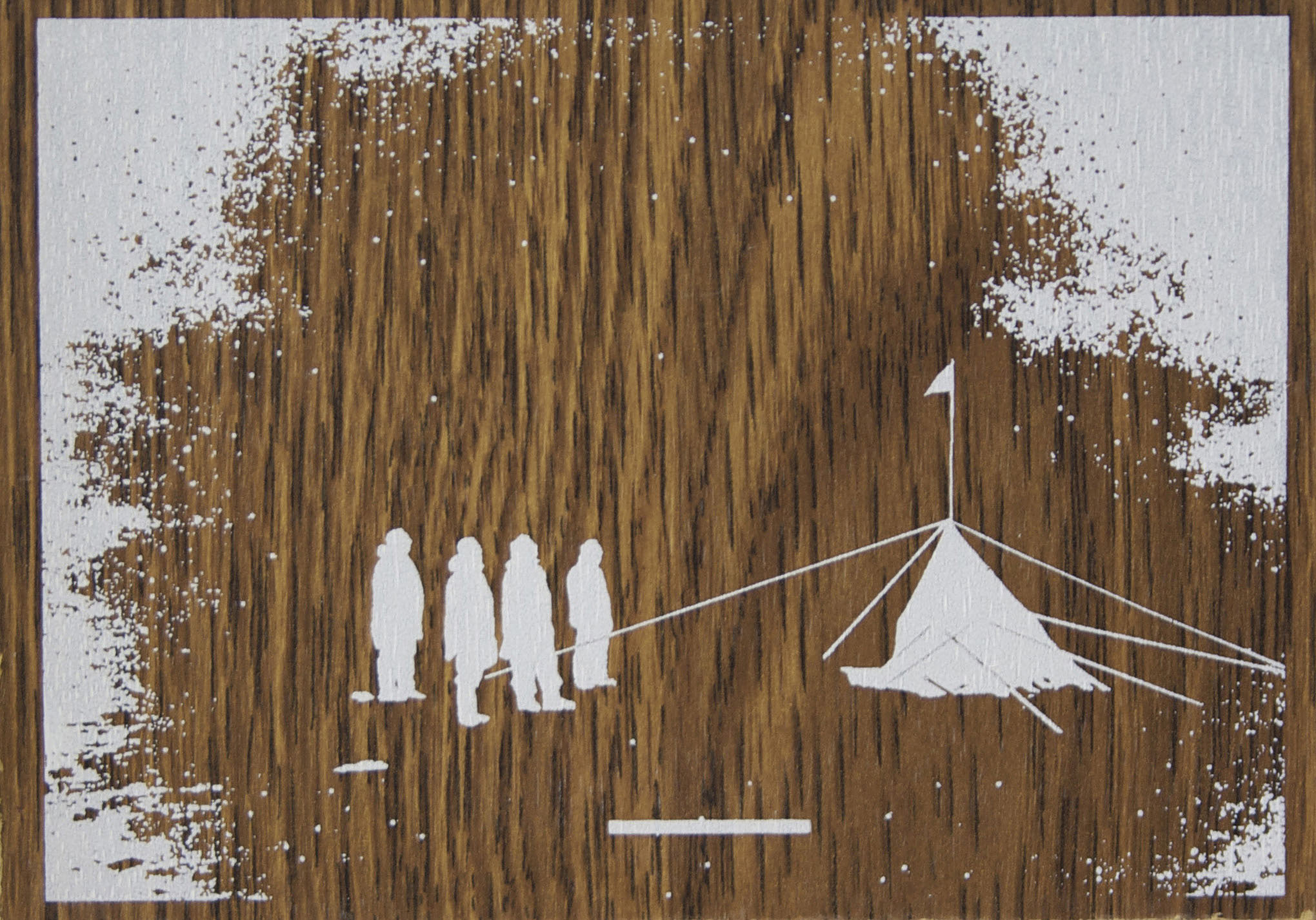   Polar  Silkscreen on wood 11 x 15 cm, 2010 