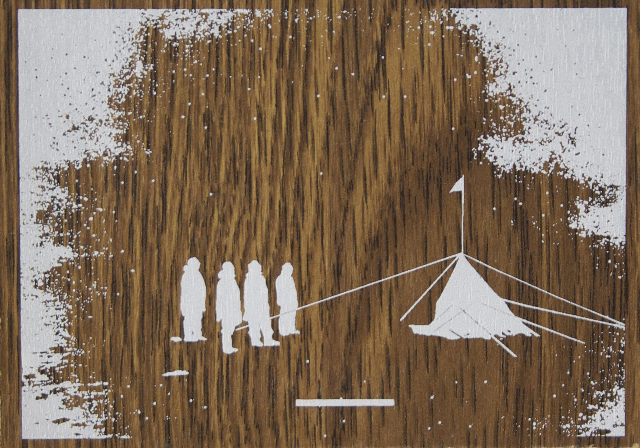 Polar Silkscreen on wood 11 x 15 cm, 2010