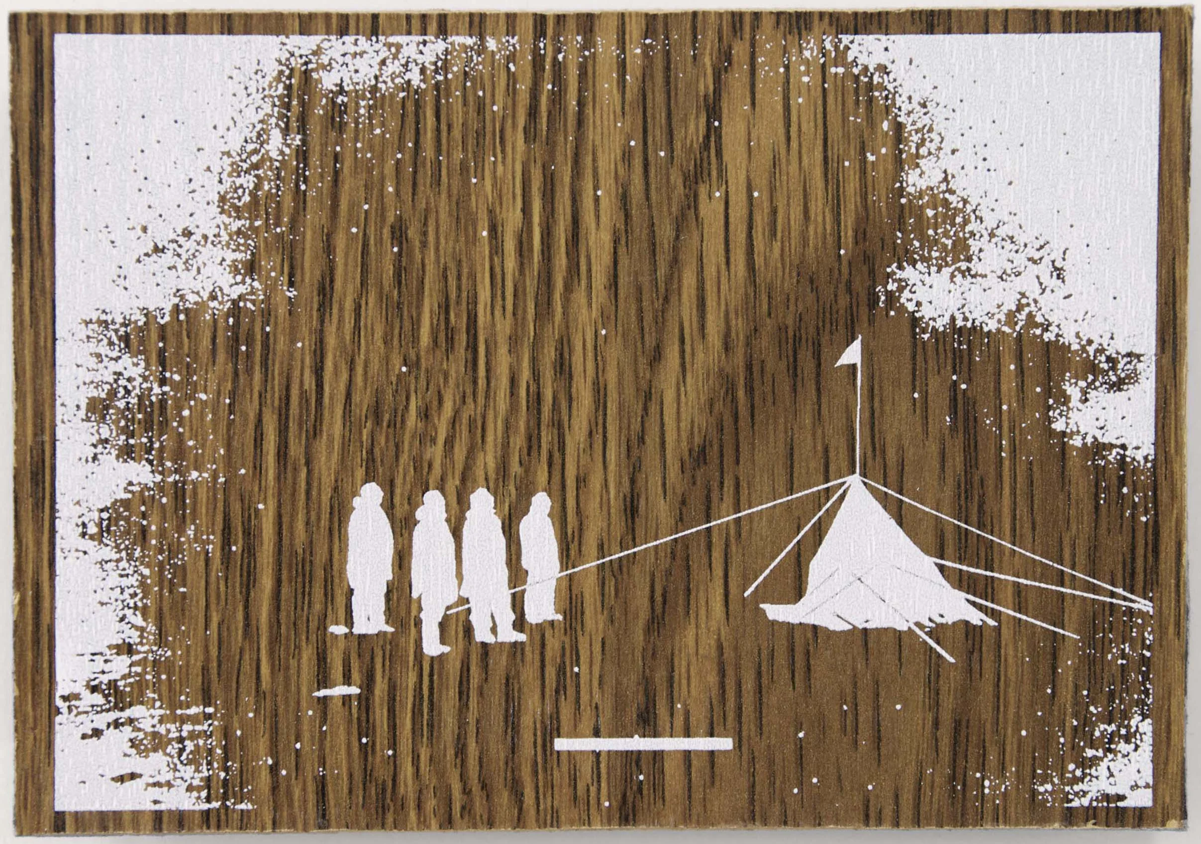 Polar Silkscreen on wood 11 x 15 cm, 2010