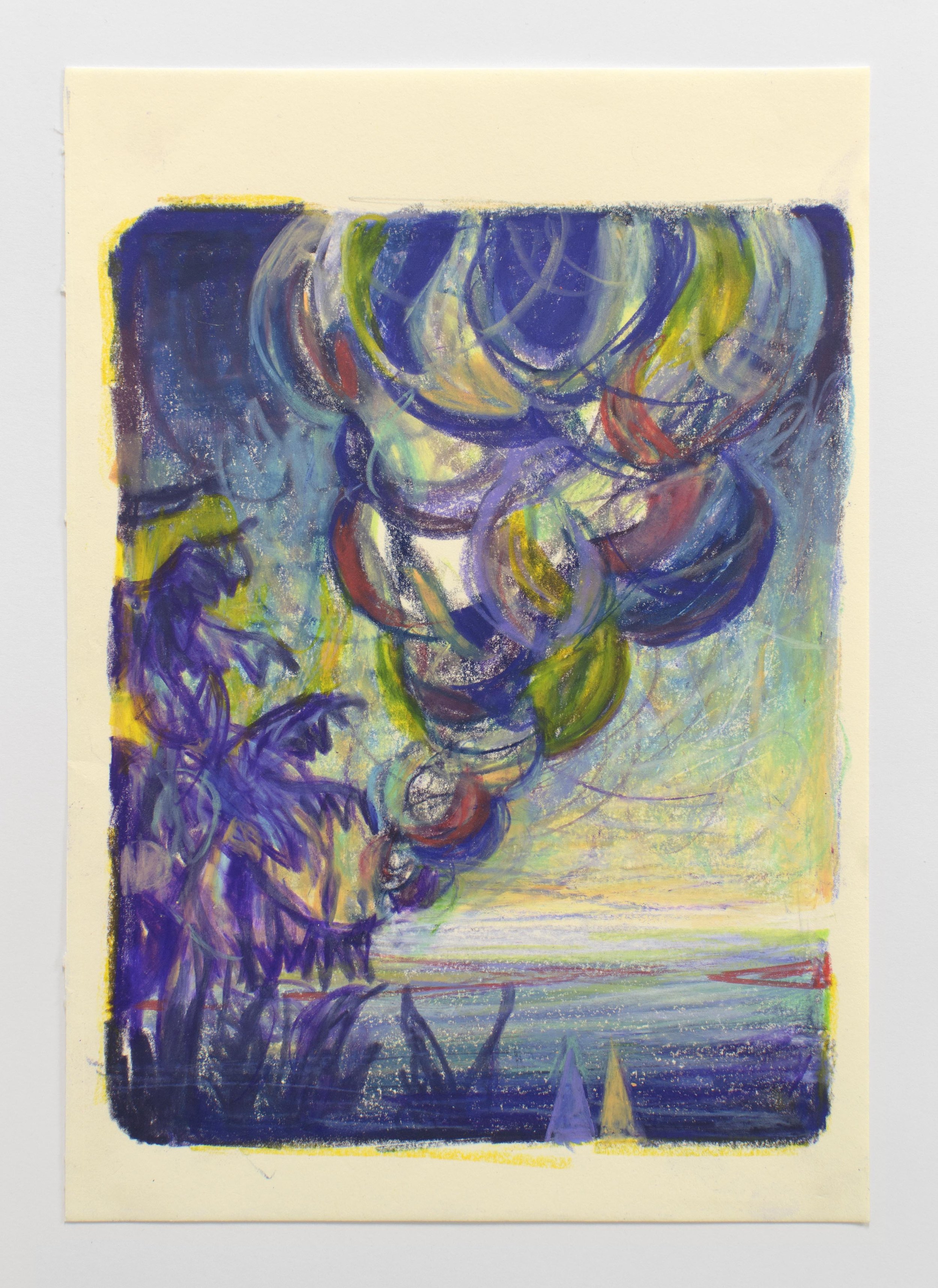   Turbulence I  crayon on paper 30 x 20 cm, 2020 