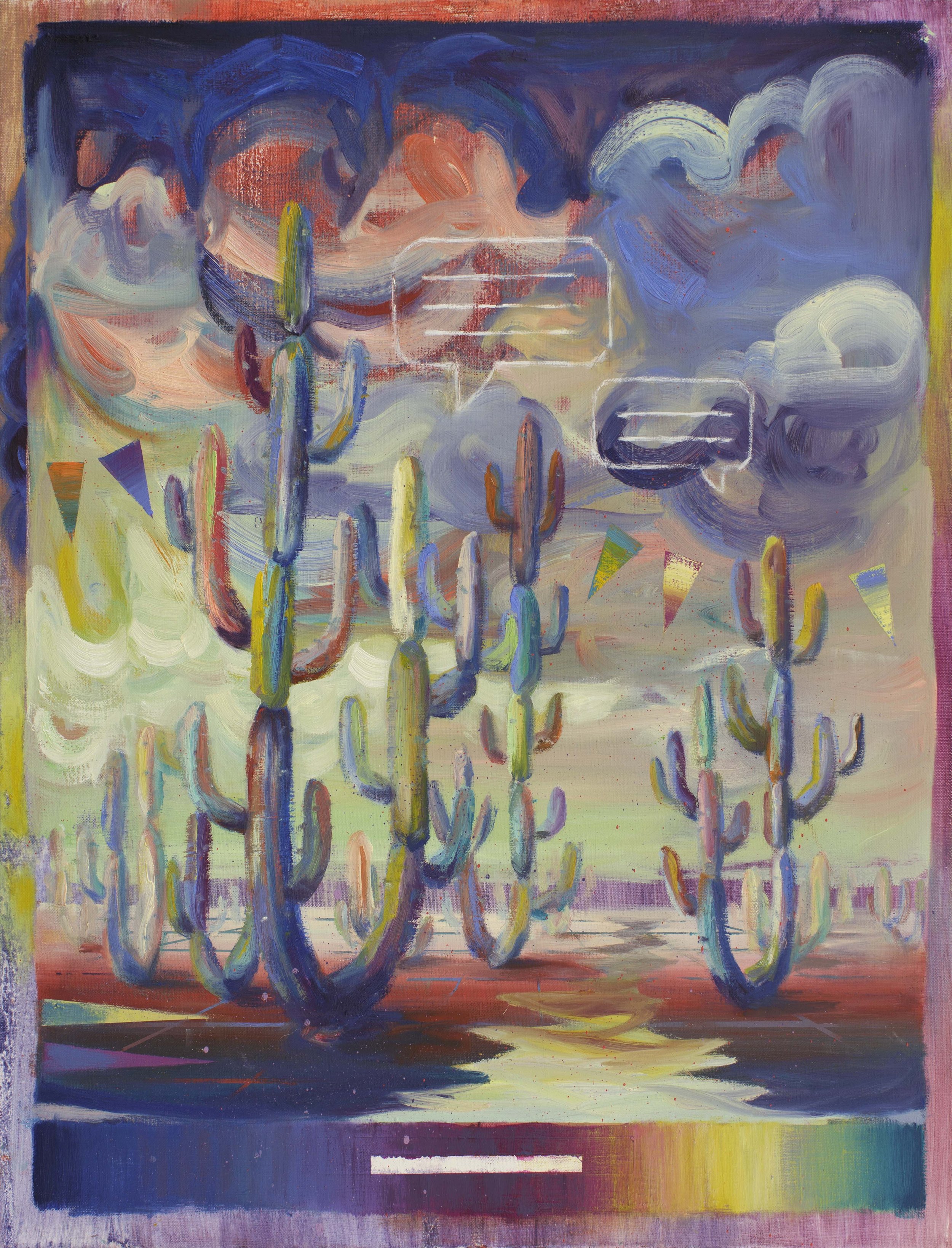   Kaktus II  oil on canvas 60 x 50 cm, 2022 