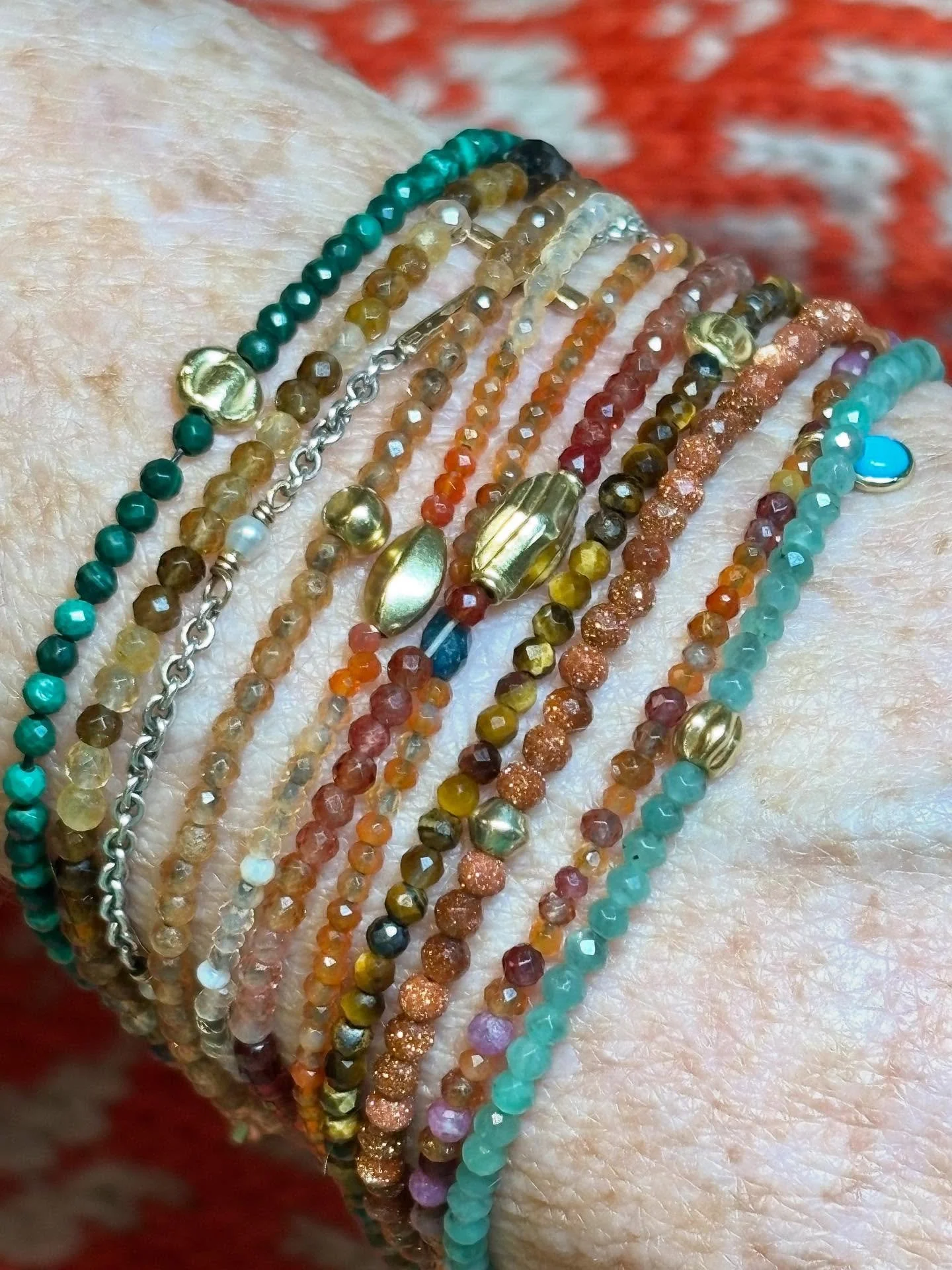 What a stack!  So beautiful! #margaretsolow #fallvibes🍂🍁❤️ you too can be a collector! Margaret Solow Holiday trunk show is coming up! Details soon!