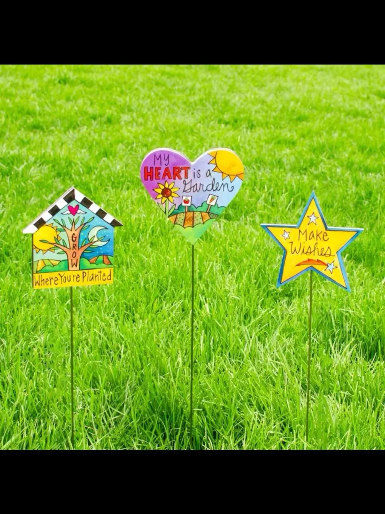 Garden Stakes! So happy looking😊 #gardenstake #gardening #sunshinedays