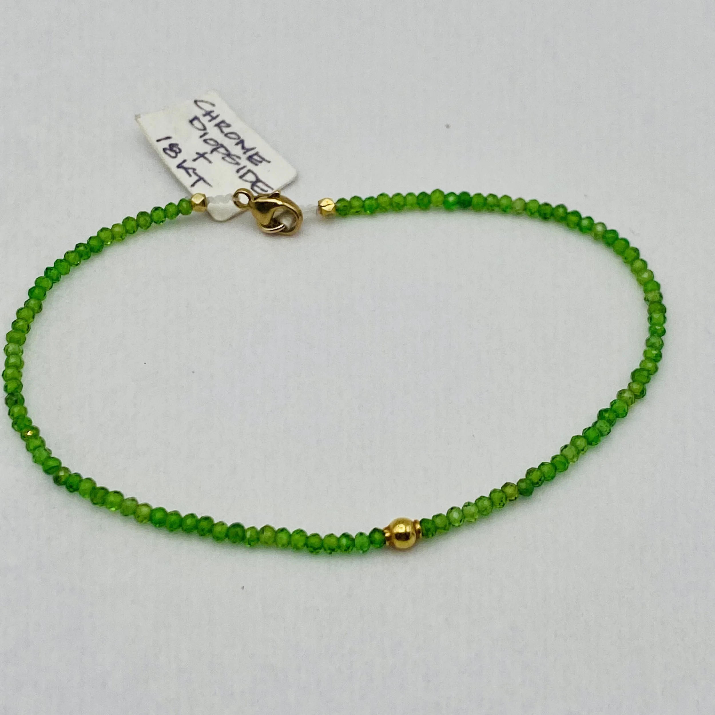 Margaret Solow - Chrome Diopside & 18kt Gold Ball Bracelet