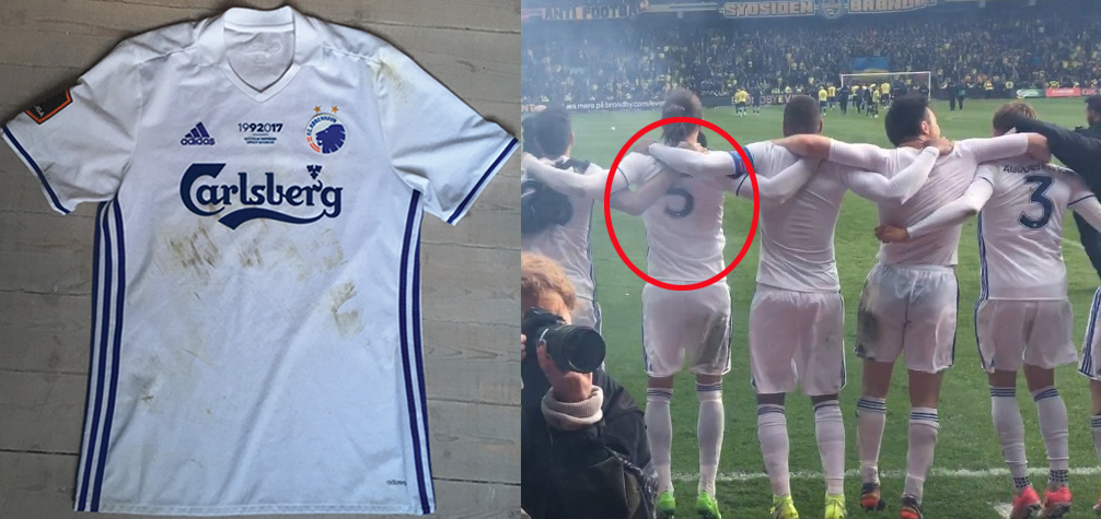Erik Johanssons kamptrøje fra det seneste Derby på Hjalte Park kan blive din!