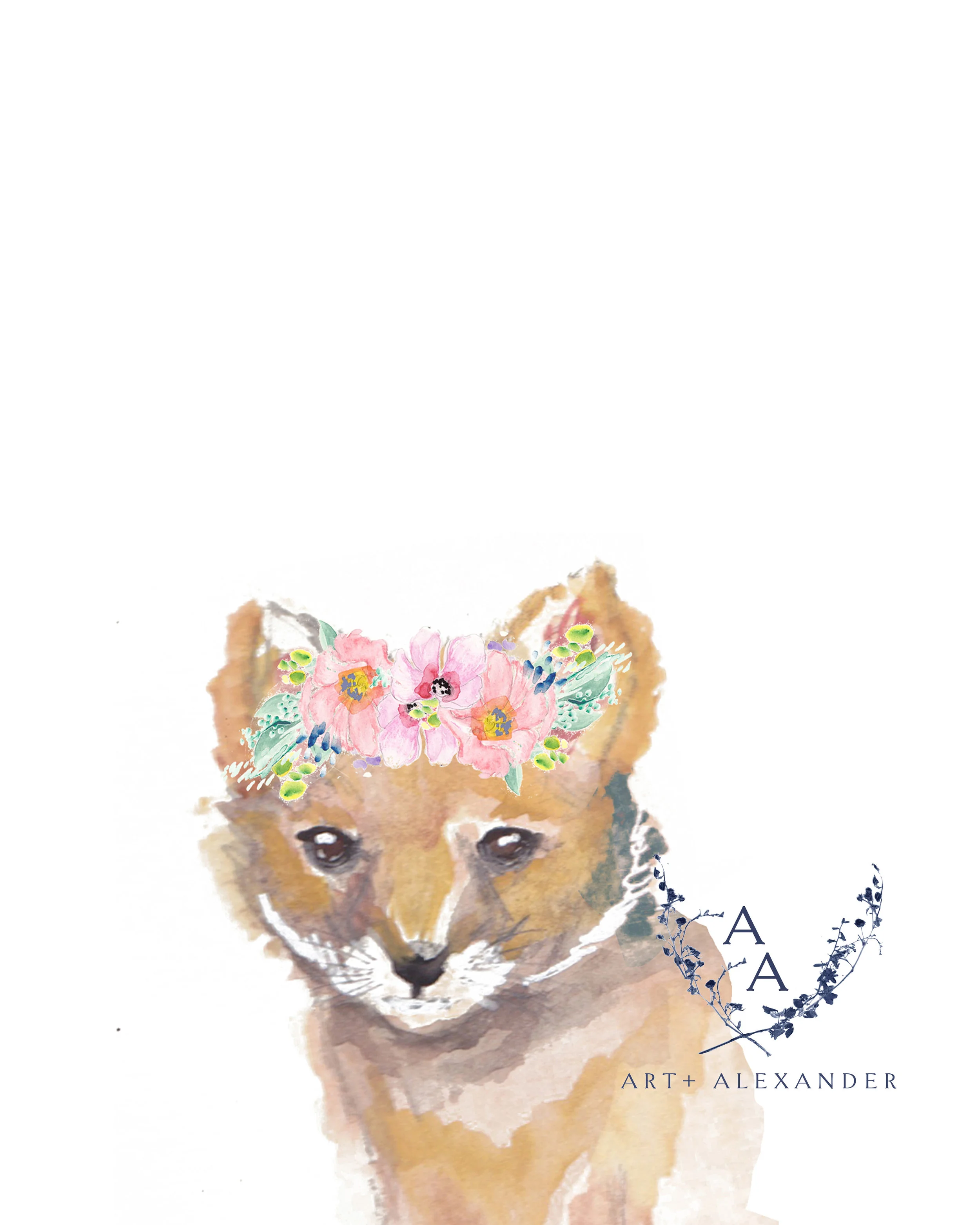 Woodland Fox with Flower crown