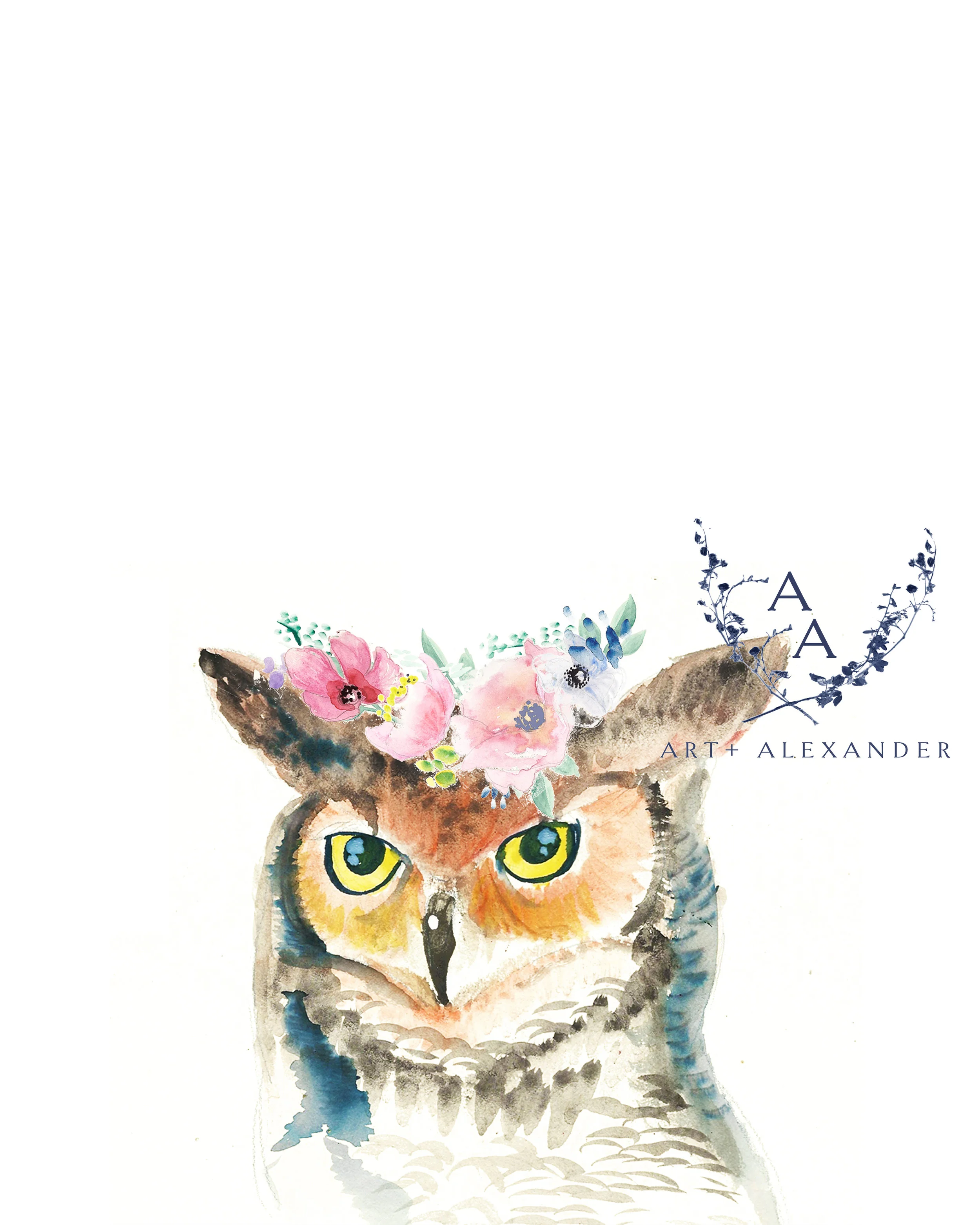 Owl with Flower Crown