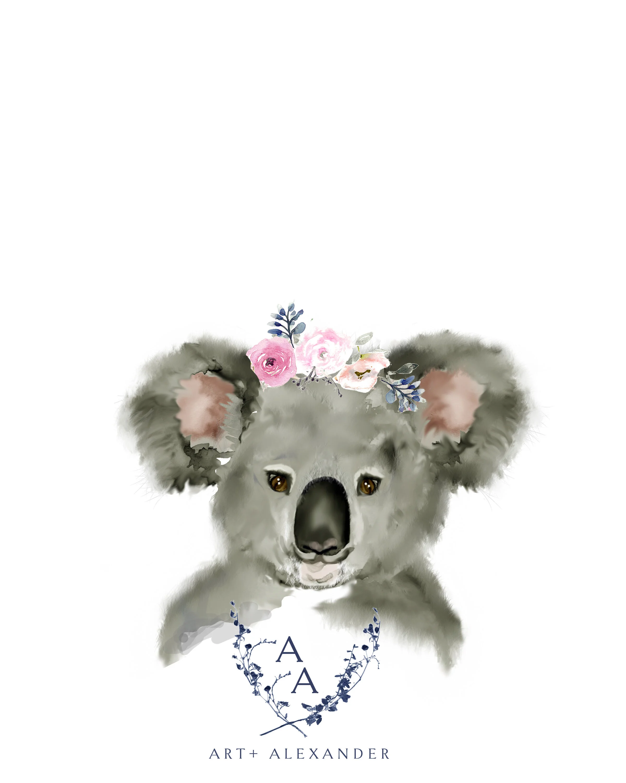 Koala with Floral Crown