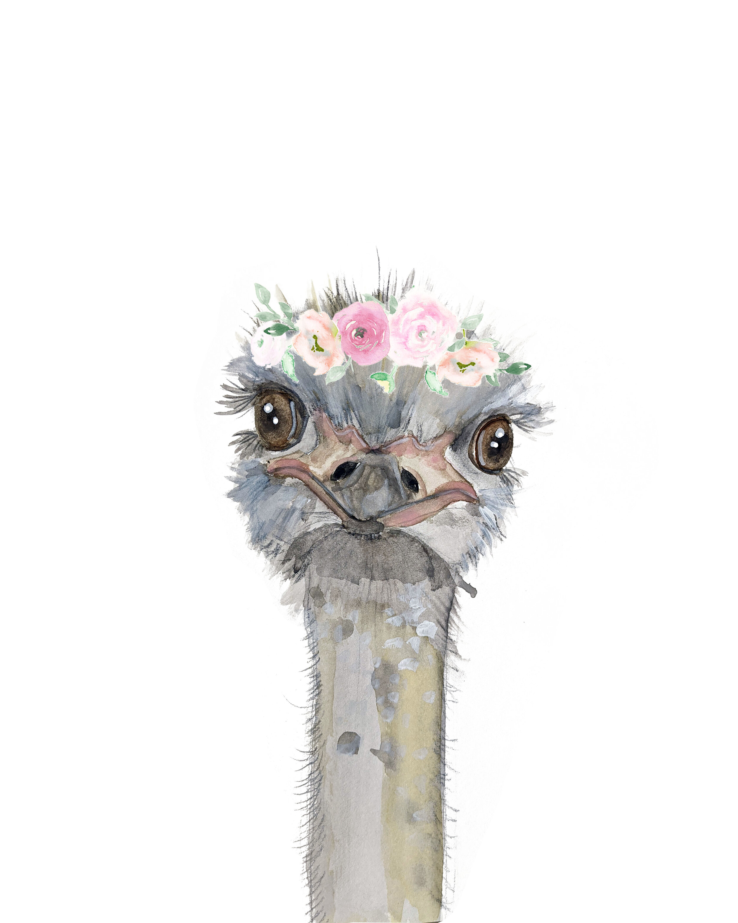Ostrich w/ or w/o flower crown