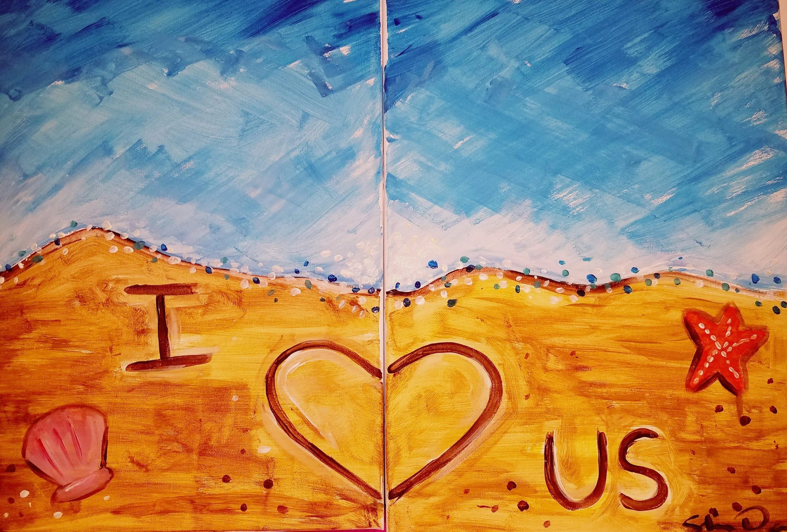 Paint Night Portraits- Couples Theme: I Love Us