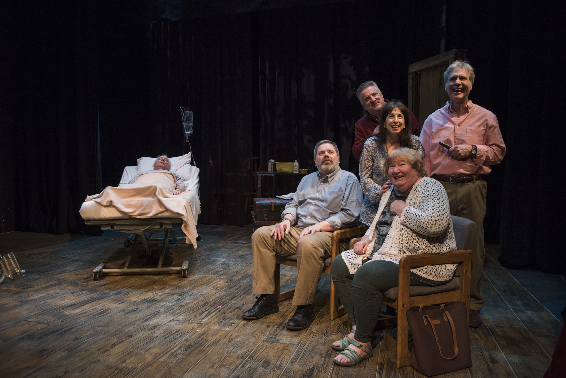 (front right) Kathleen Ruhl with (back, l to r) Doug McDade , HB Ward, Ben Werling , Eileen Niccolai and Patrick Thornton . Photo by Michael Brosilow.