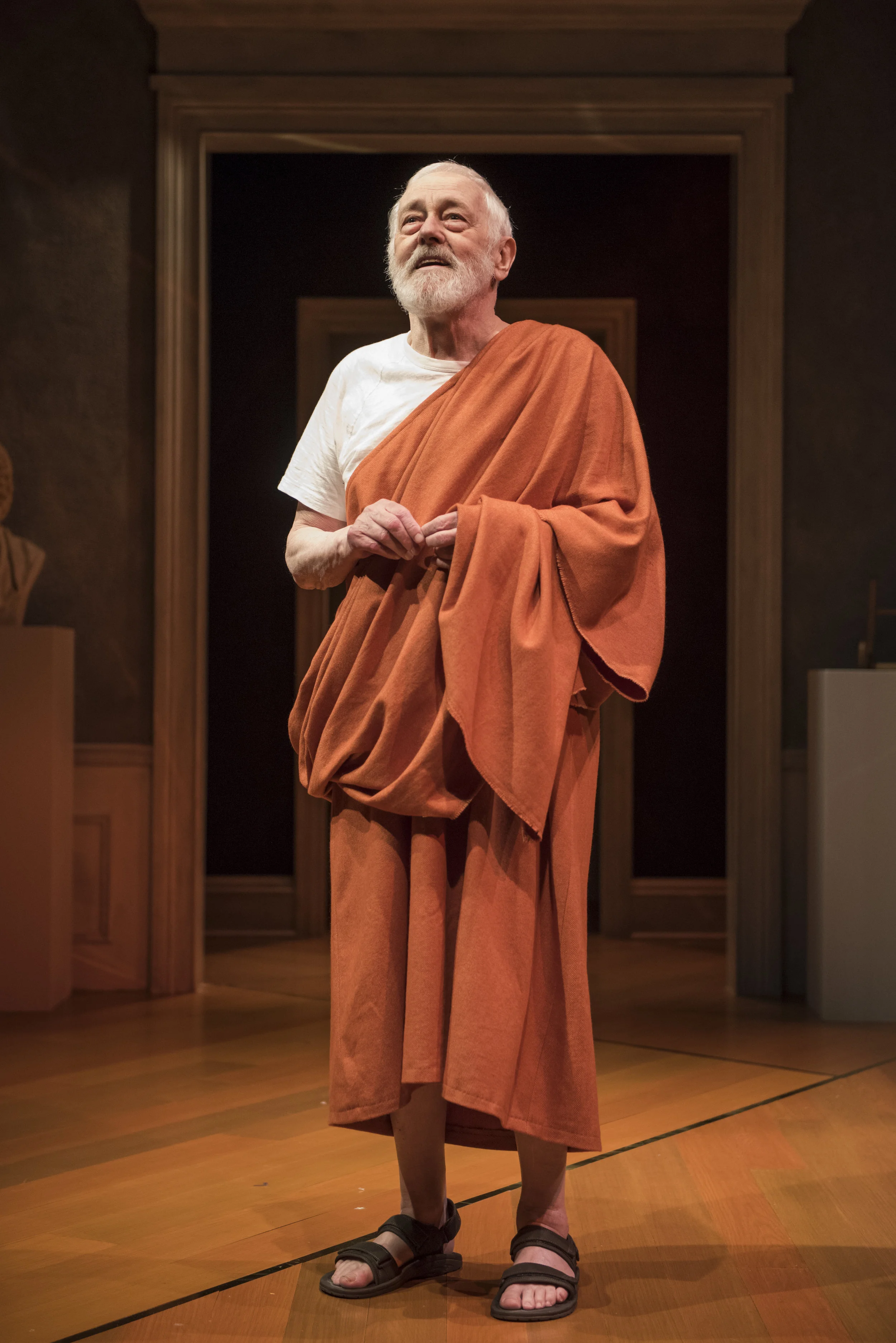 Pictured ensemble member John Mahoney (Homer) in Steppenwolf’s Chicago premiere production of The Rembrandt. Photo by Michael Brosilow