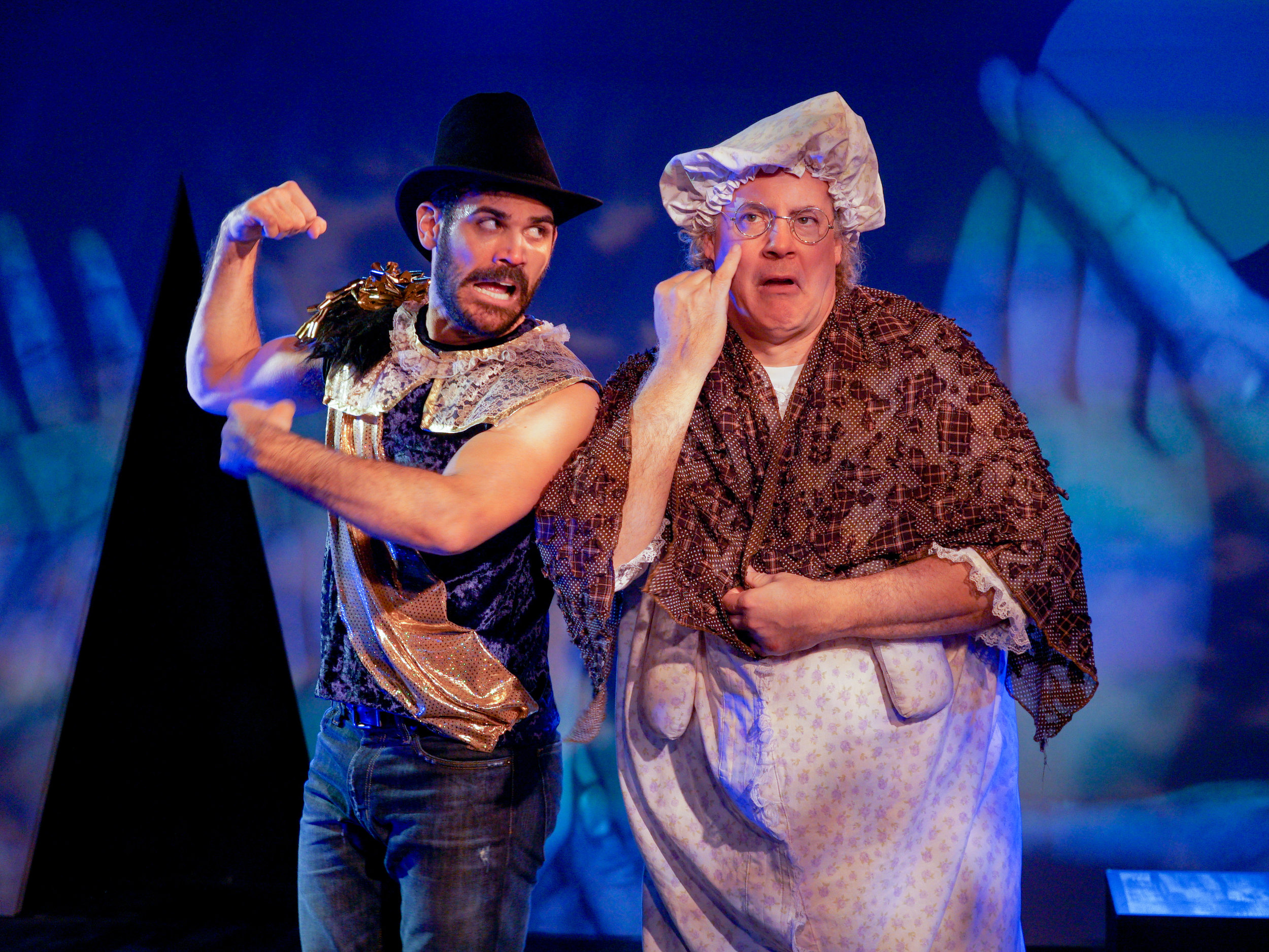 David Honigman (left) and co-director Michael J. Stark (right) in the production of Little Red Cyrano at Red Theater Chicago. Photo by M. Freer Photography