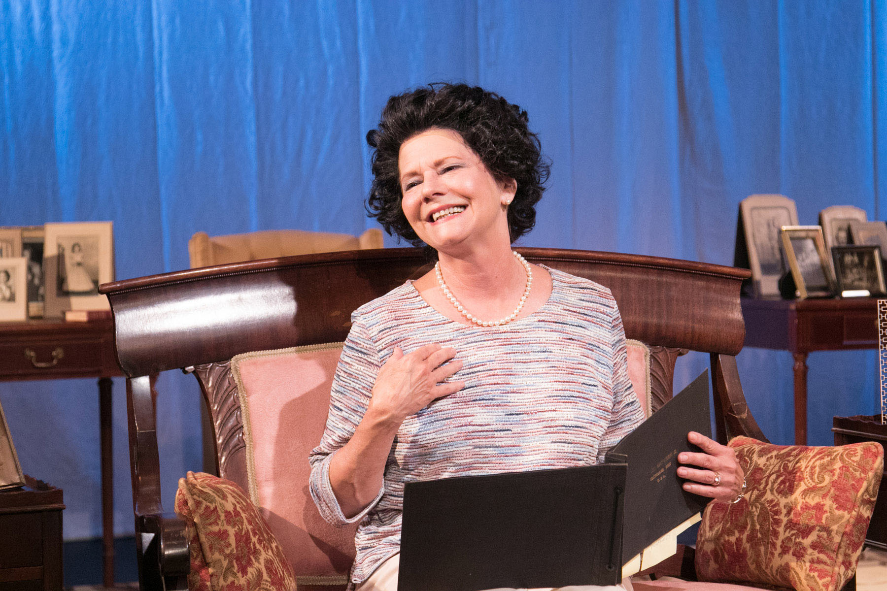(pictured) Linda Reiter in Greenhouse Theater Center’s ROSE by Laurence Leamer , directed by Steve Scott . Photo by Johnny Knight.