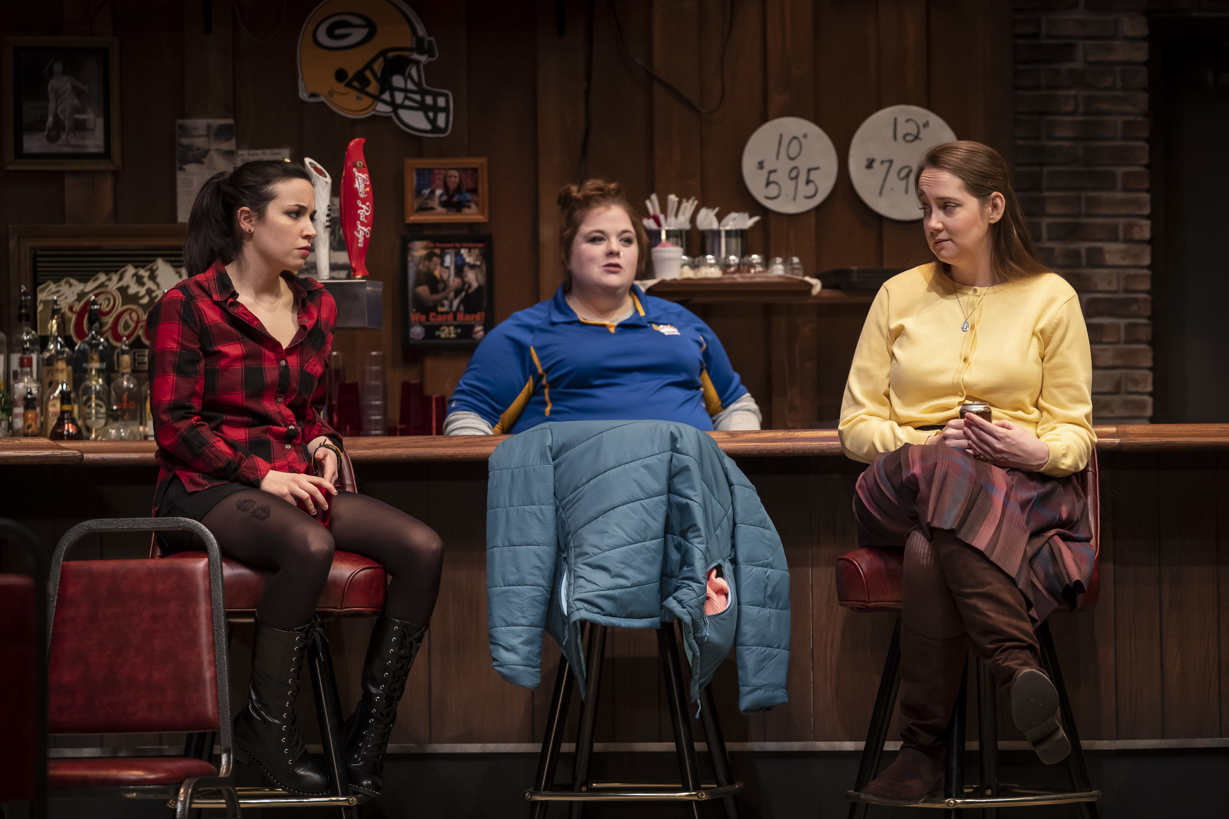 Hayley Burgess (Clarice), Mary Taylor (Brielle) and Anne Thompson (Sharlene) in the world premiere of Twilight Bowl by Rebecca Gilman, directed by Erica Weiss (February 8 – March 10, 2019).