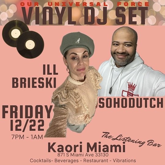 @kaorimiami #thelisteningbar @ill_brieski @sohodutch @ouruniversalforce @crownheightsradio #miami #brickell #tgif #vinylcommunity #happyhour