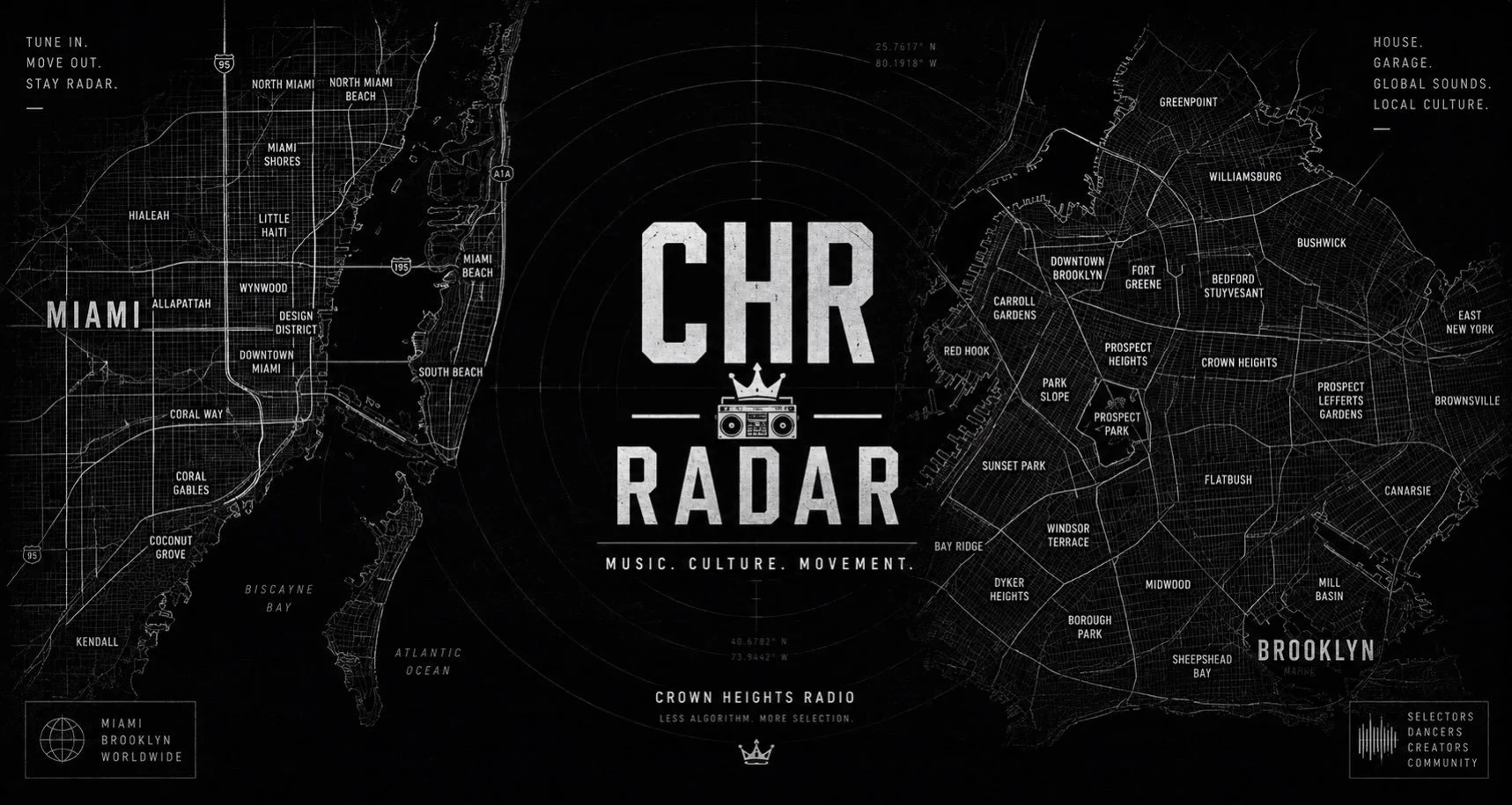 What&rsquo;s moving the culture this week?

CHR Radar follows the sound, style, art, and experiences shaping the worlds around us&mdash;from Brooklyn to Miami and wherever the signal takes us.

Discover music with a story. Fashion with a point of vie
