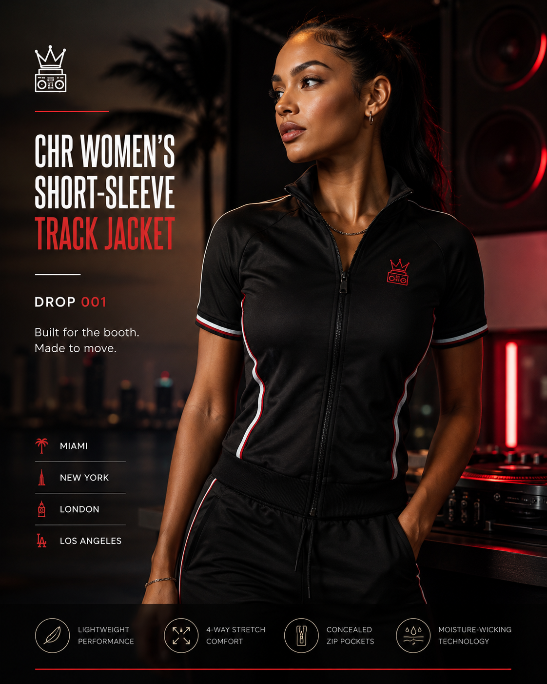 CHR Women’s Short-Sleeve Track Jacket
