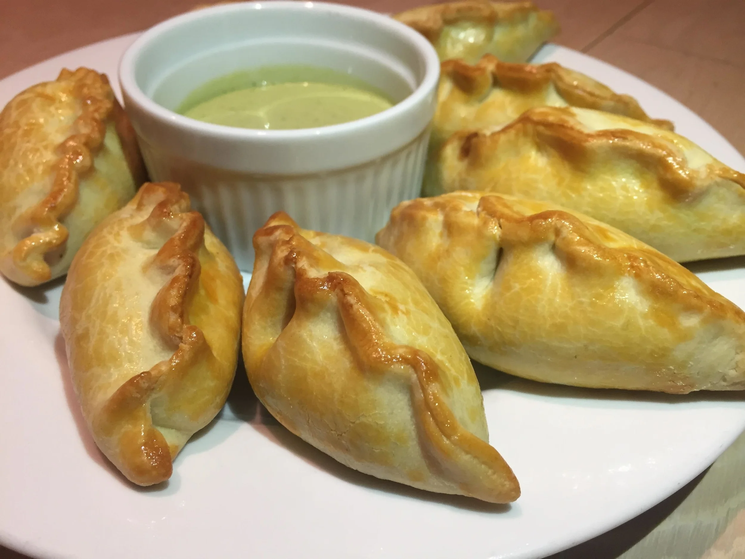 Mushroom Cheese Empanadas with Aji Criollo Sauce