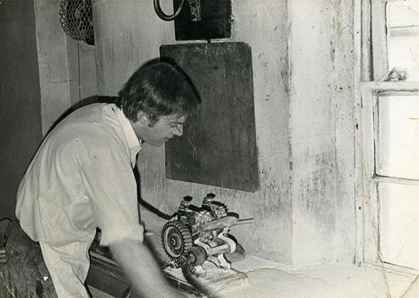 Terry Heapy at work, c1975.