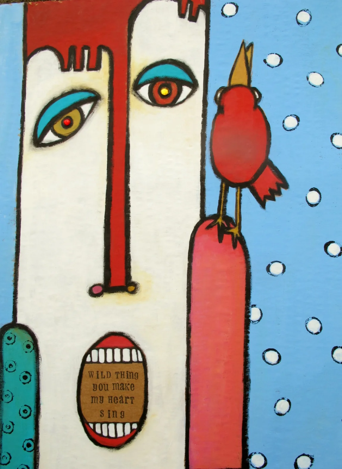  Wild Thing approx 12" x 16" Acrylic/cardboard 