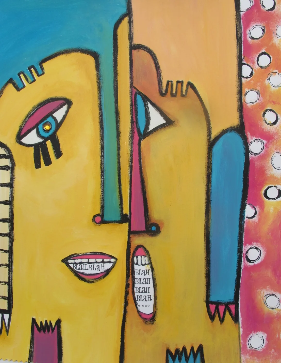  Blah Blah Blah approx 12" x 14" Acrylic/cardboard 