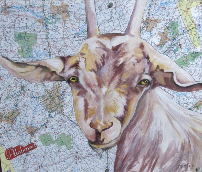  Old Goat-Sold 16" x 20" Mixed Media/canvas 