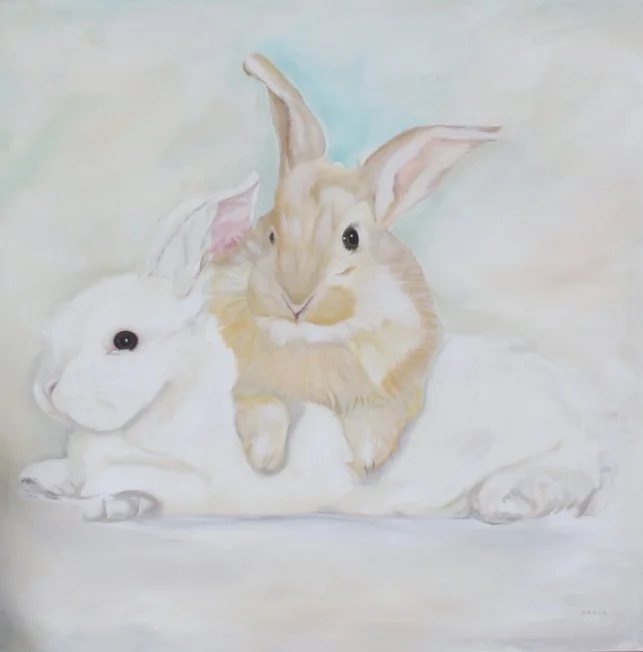 Bunnie Love 48" x 48" Acrylic on canvas