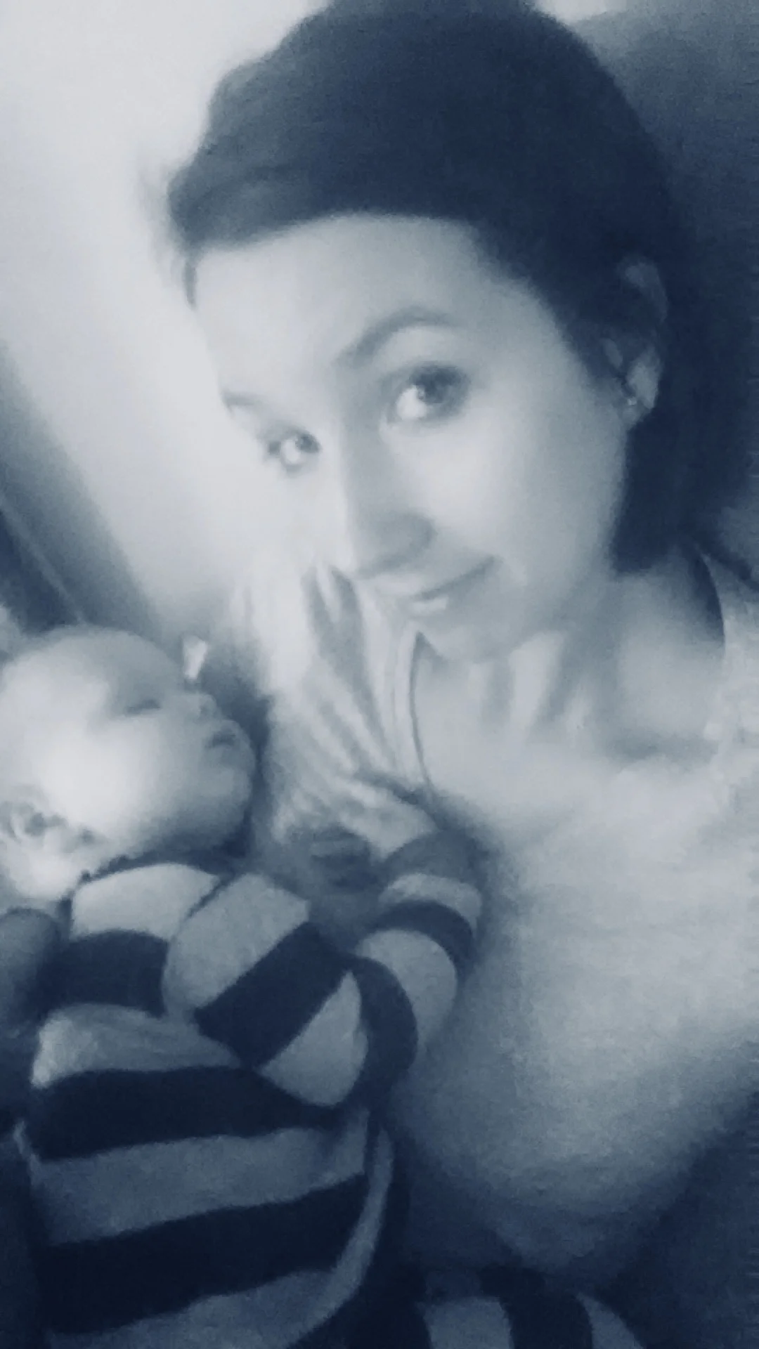 Amber with her first son.