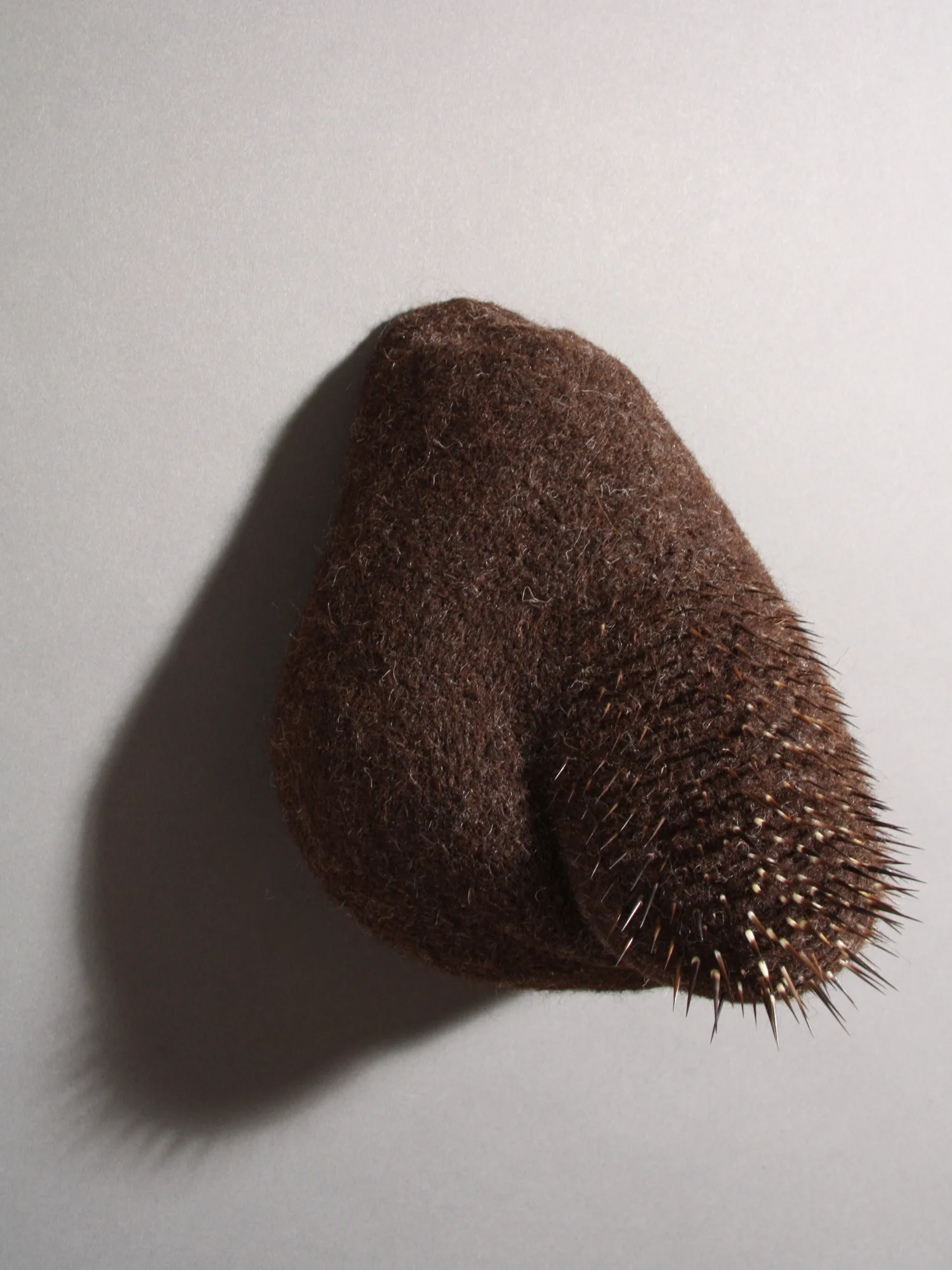 Amorphozoa #11, wool and porcupine quills, 8.5" x 7" x 5.5", 2009. Private collection.