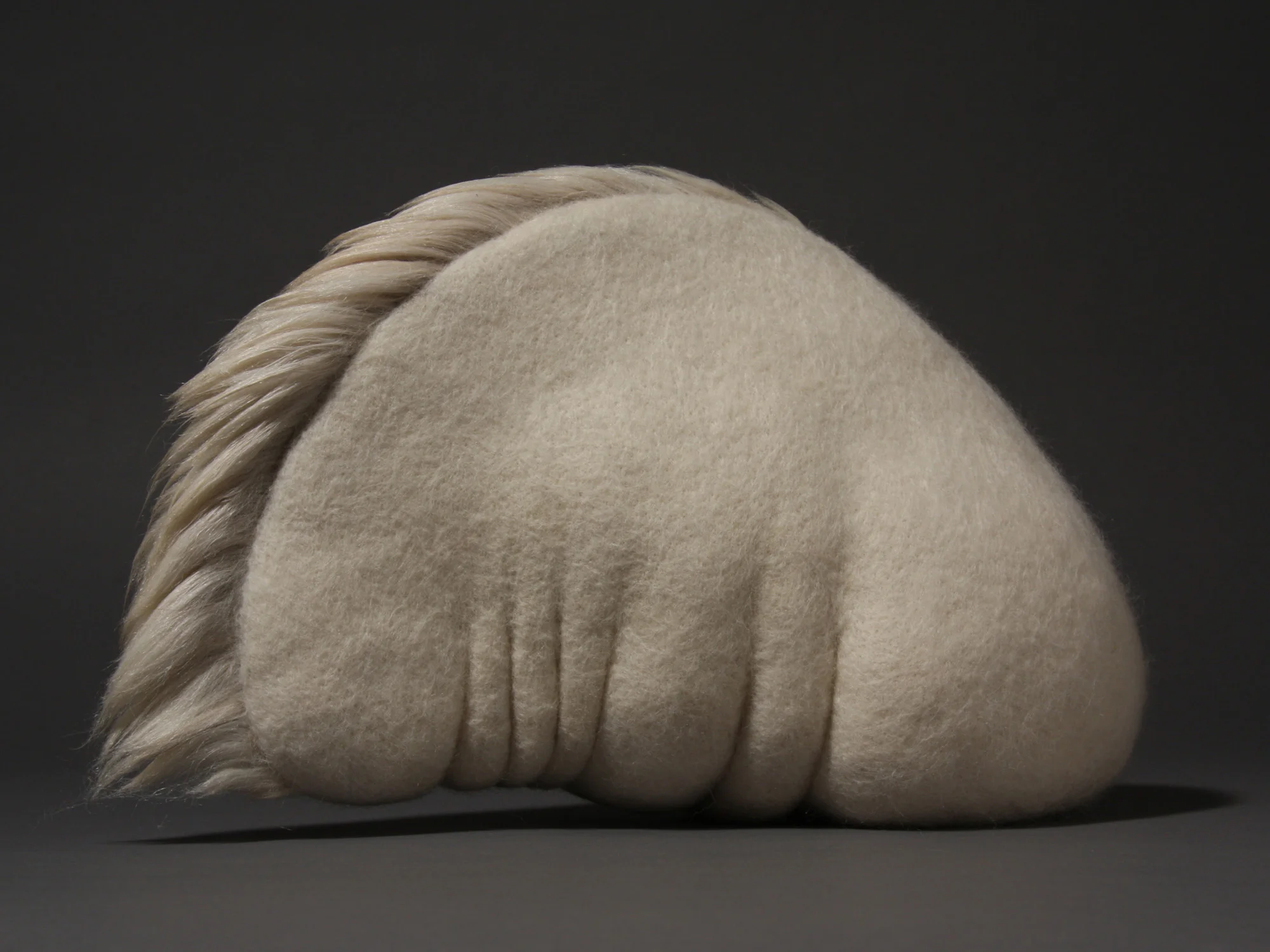 Amorphozoa #12 , wool and hair, 7.5" x 12" x 6", 2010. Private collection.
