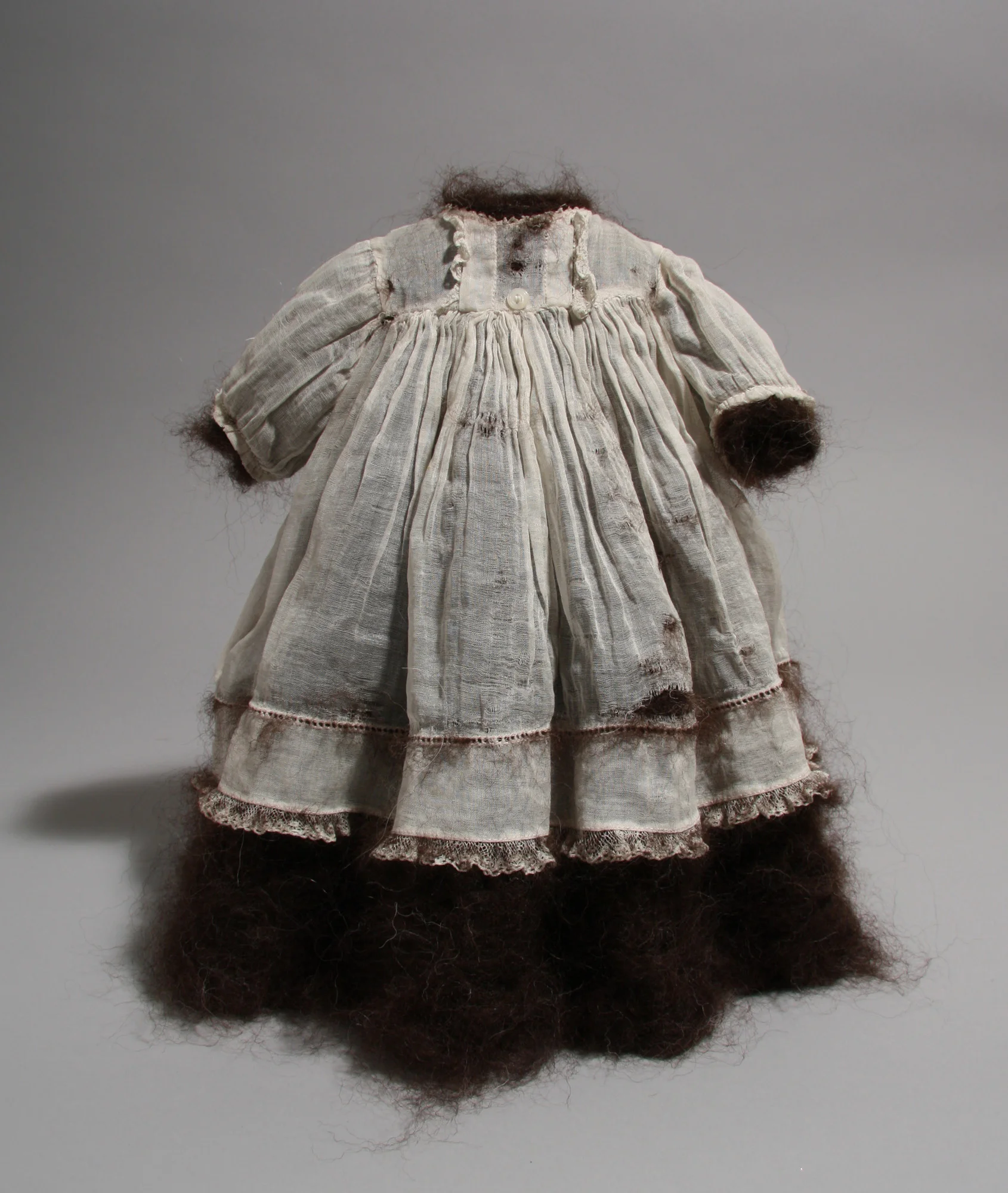 Hair Petticoat , wool and found textiles, 12" x 12" x 11", 2009