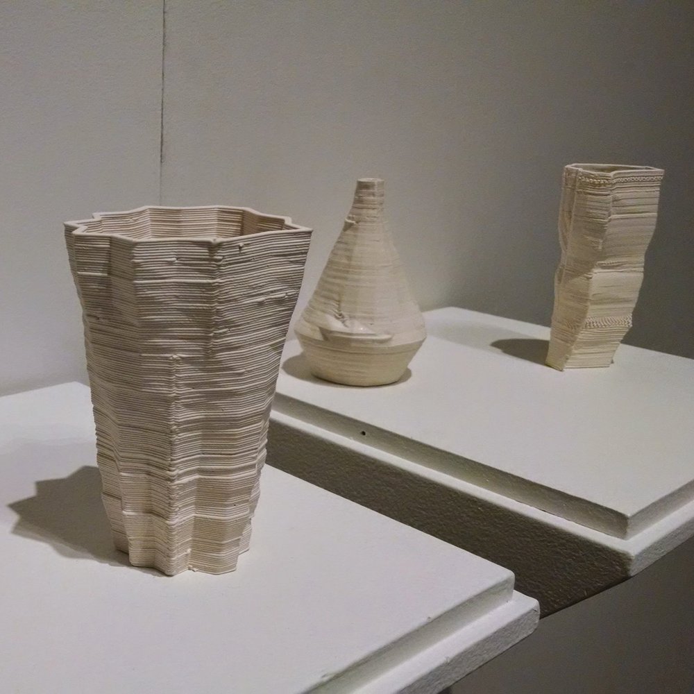 Unfold Studio &amp; Tim Knapen, 'L'Artisan Electronique', ceramic 3D printed vessels