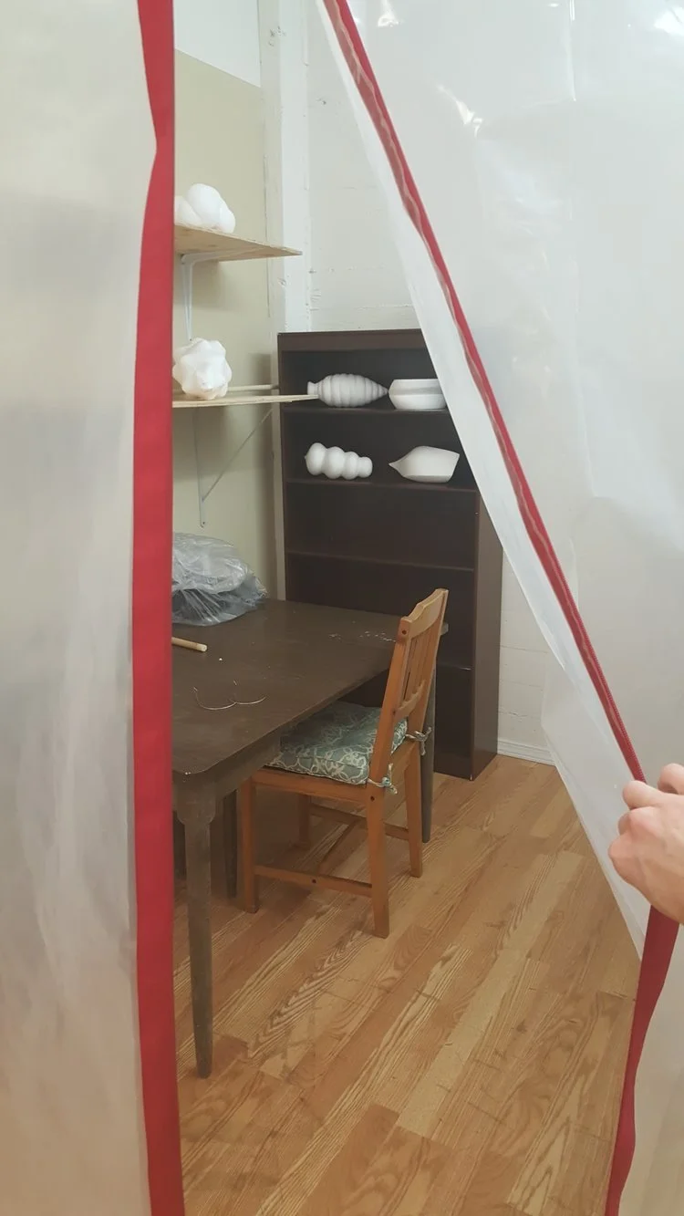 Corraling Styrofoam: creating a dedicated space in an art studio for messy work