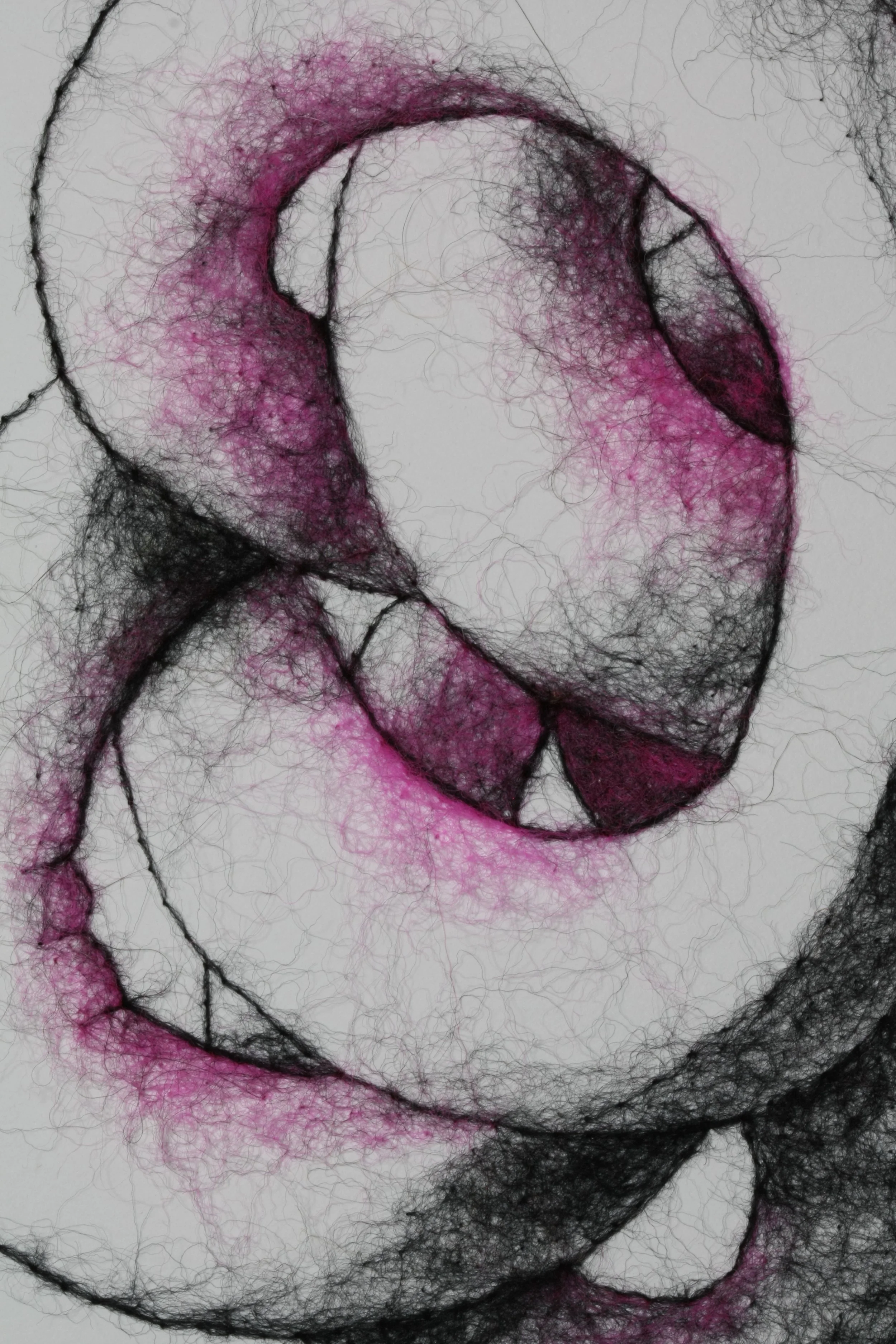 Ravel, wool through paper, 22 x 15 x .25 inches, 2025
